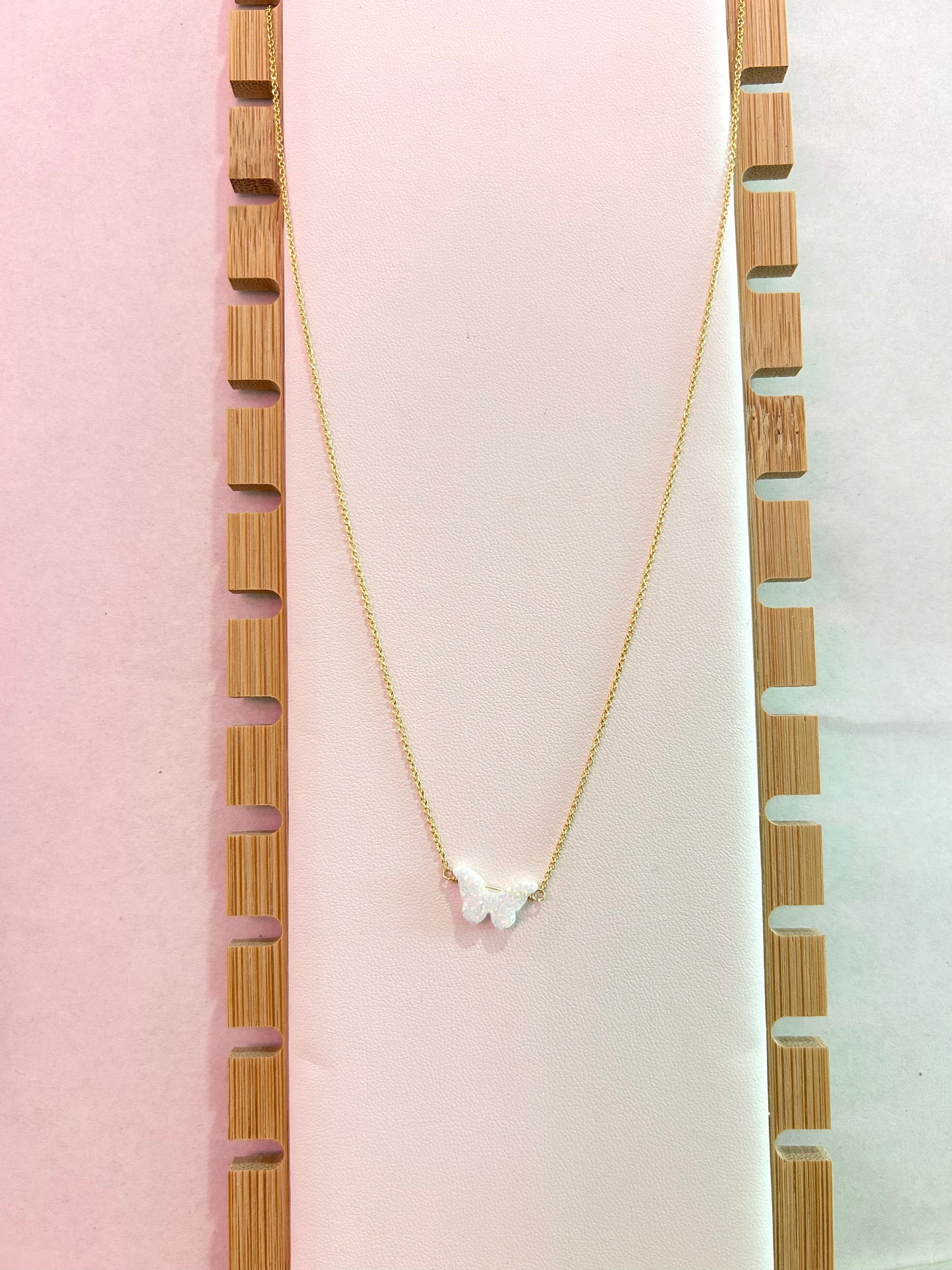 Kids Opal Butterfly Necklace