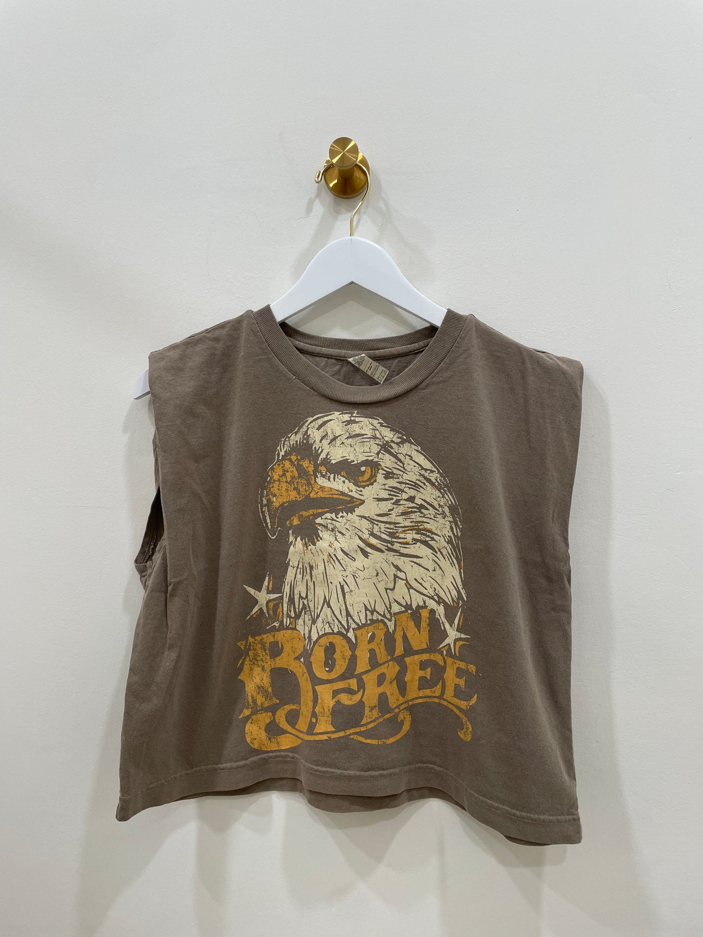 Born Free Boxy Muscle Tee, Brown