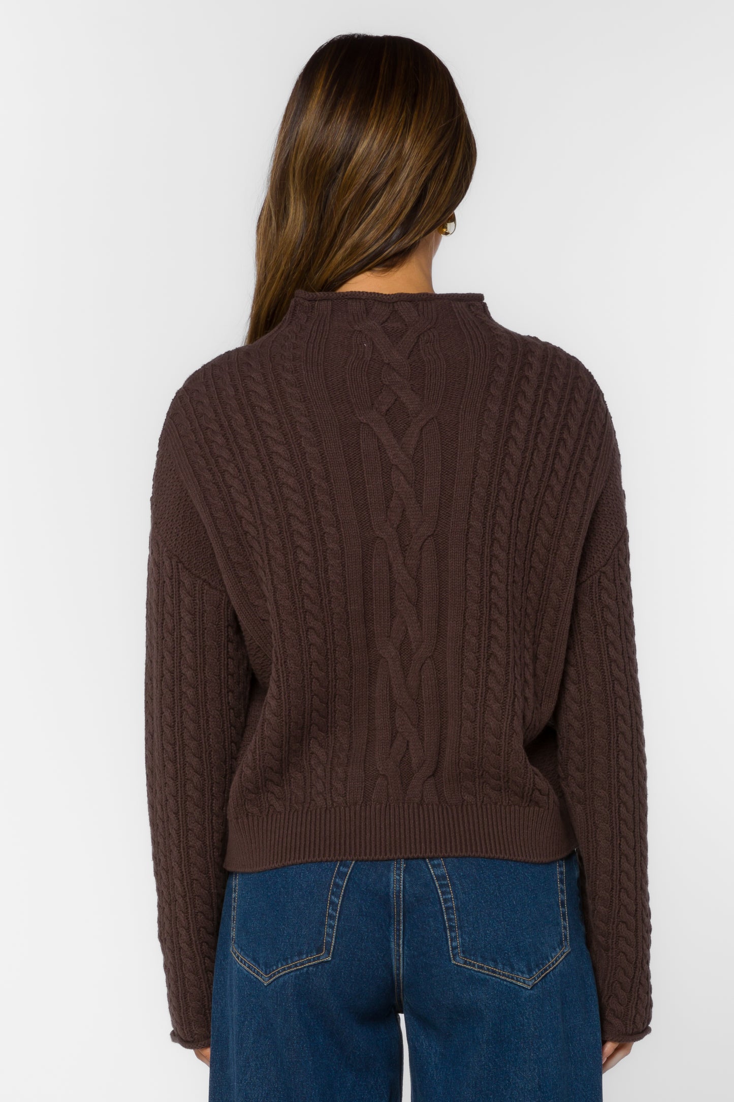 Jennevie Cable Sweater - Walnut Timber