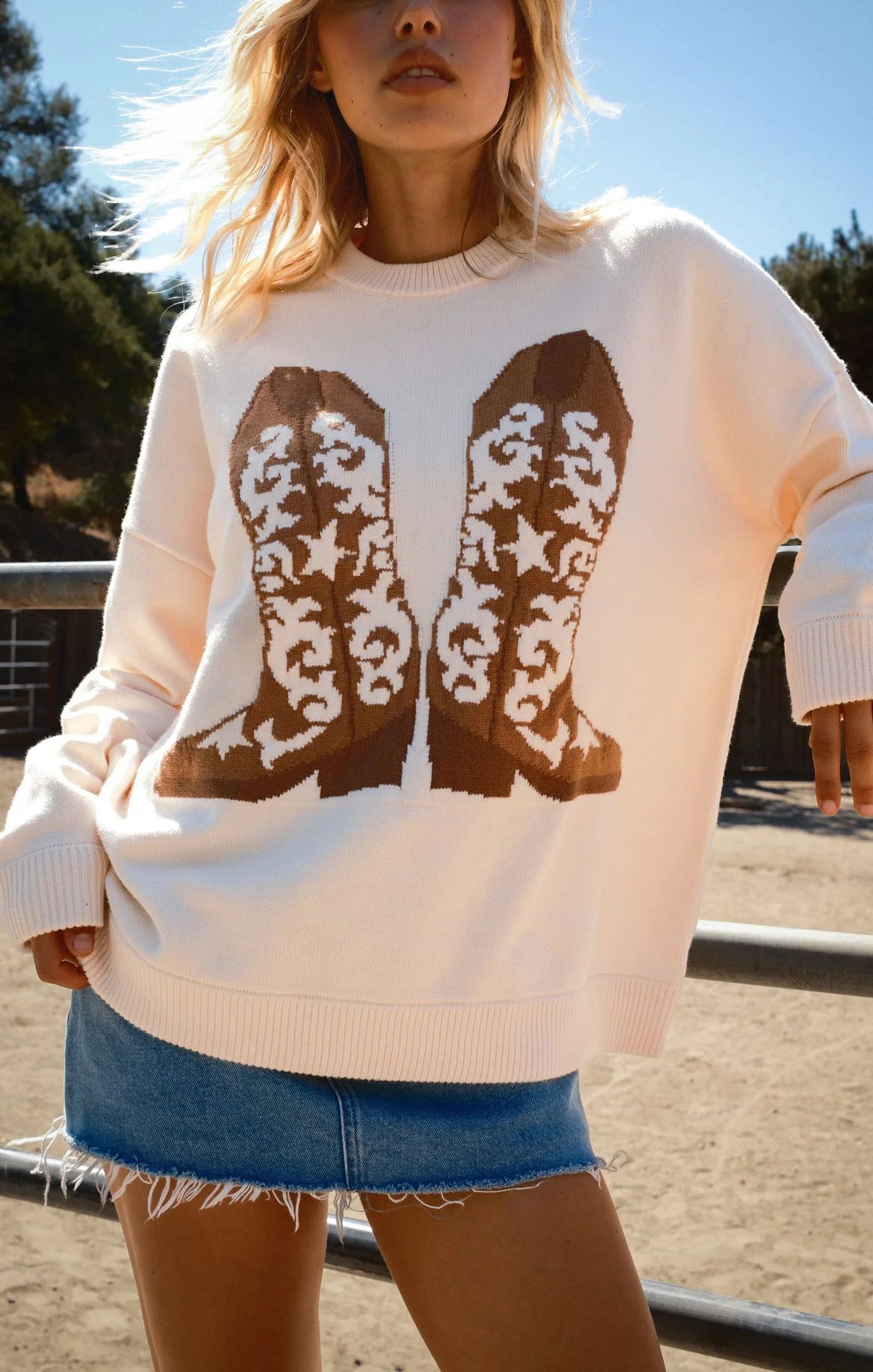 Stay Awhile Sweater, Cowboy Boot Knit