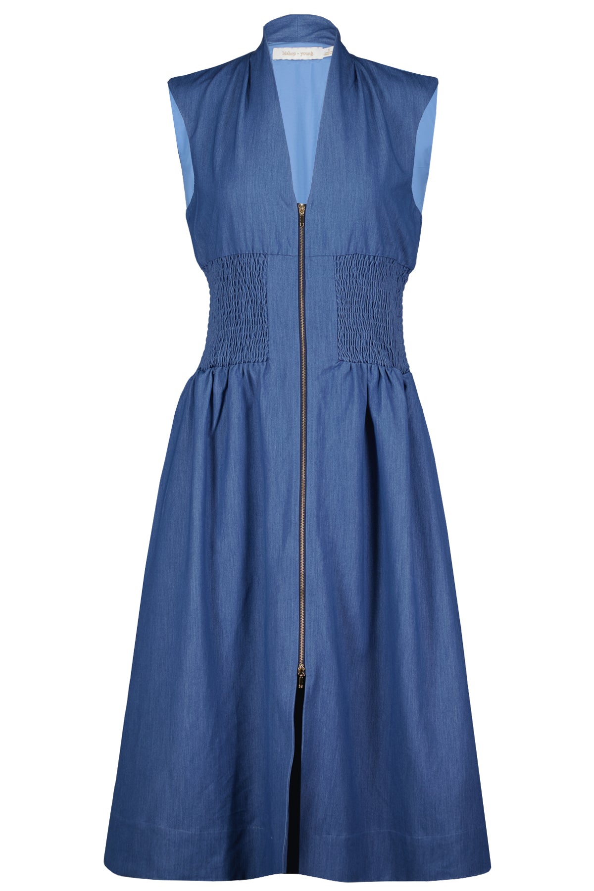Skye Front Zip Dress - Blue Tencel
