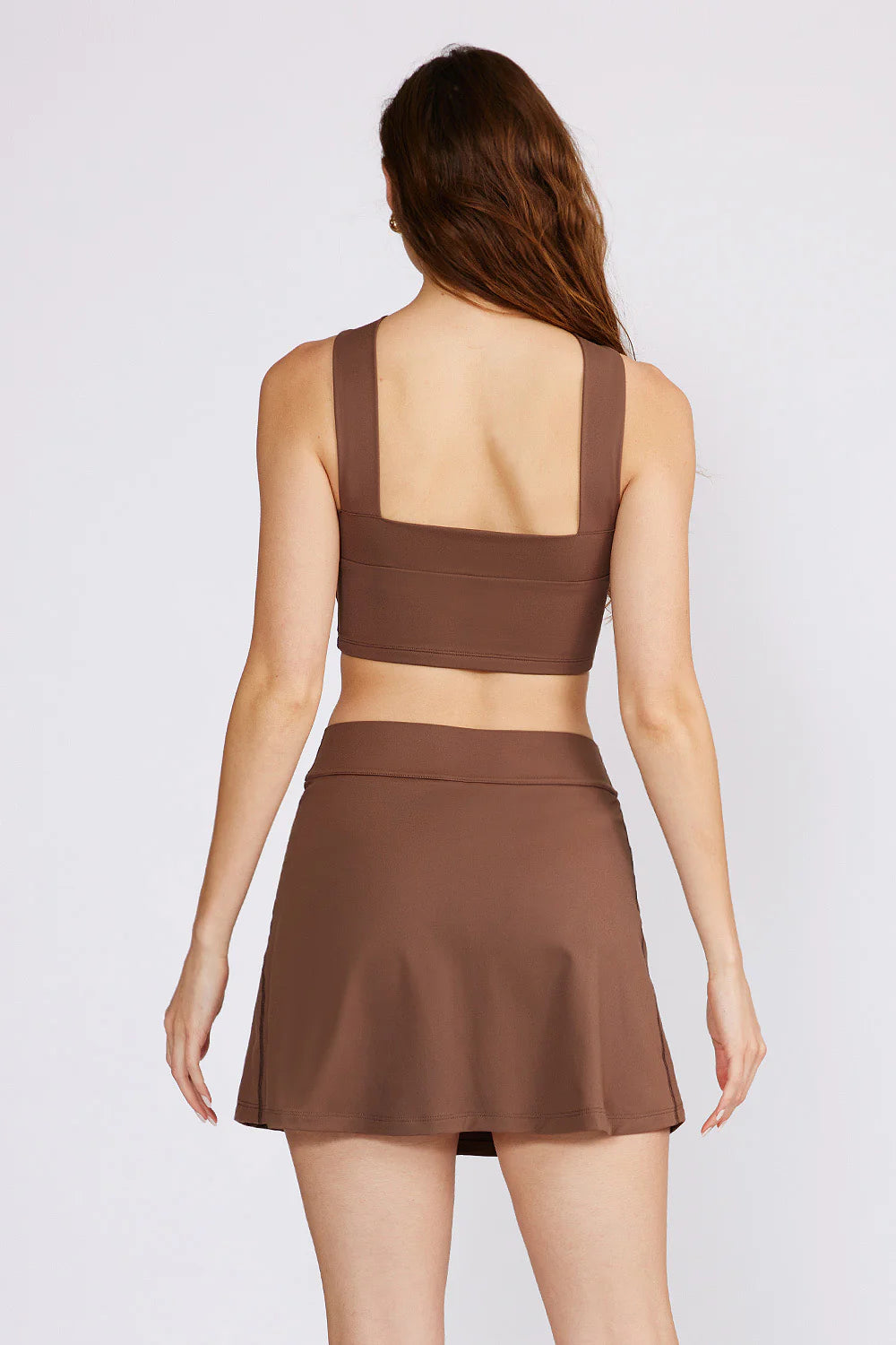 Leah Cross Neck Bra Top- Mocha