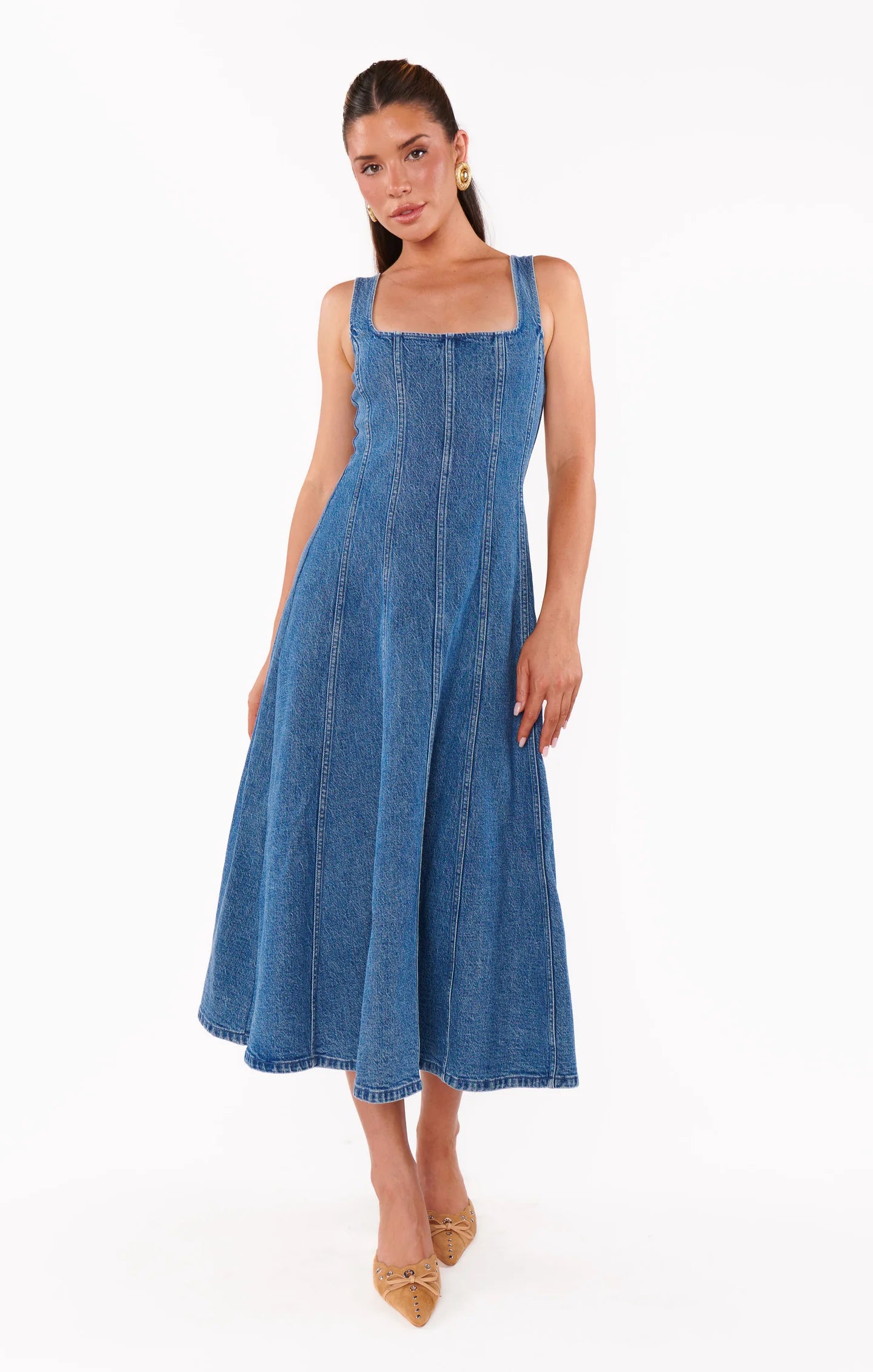 Prim Midi Dress - Windy Indigo