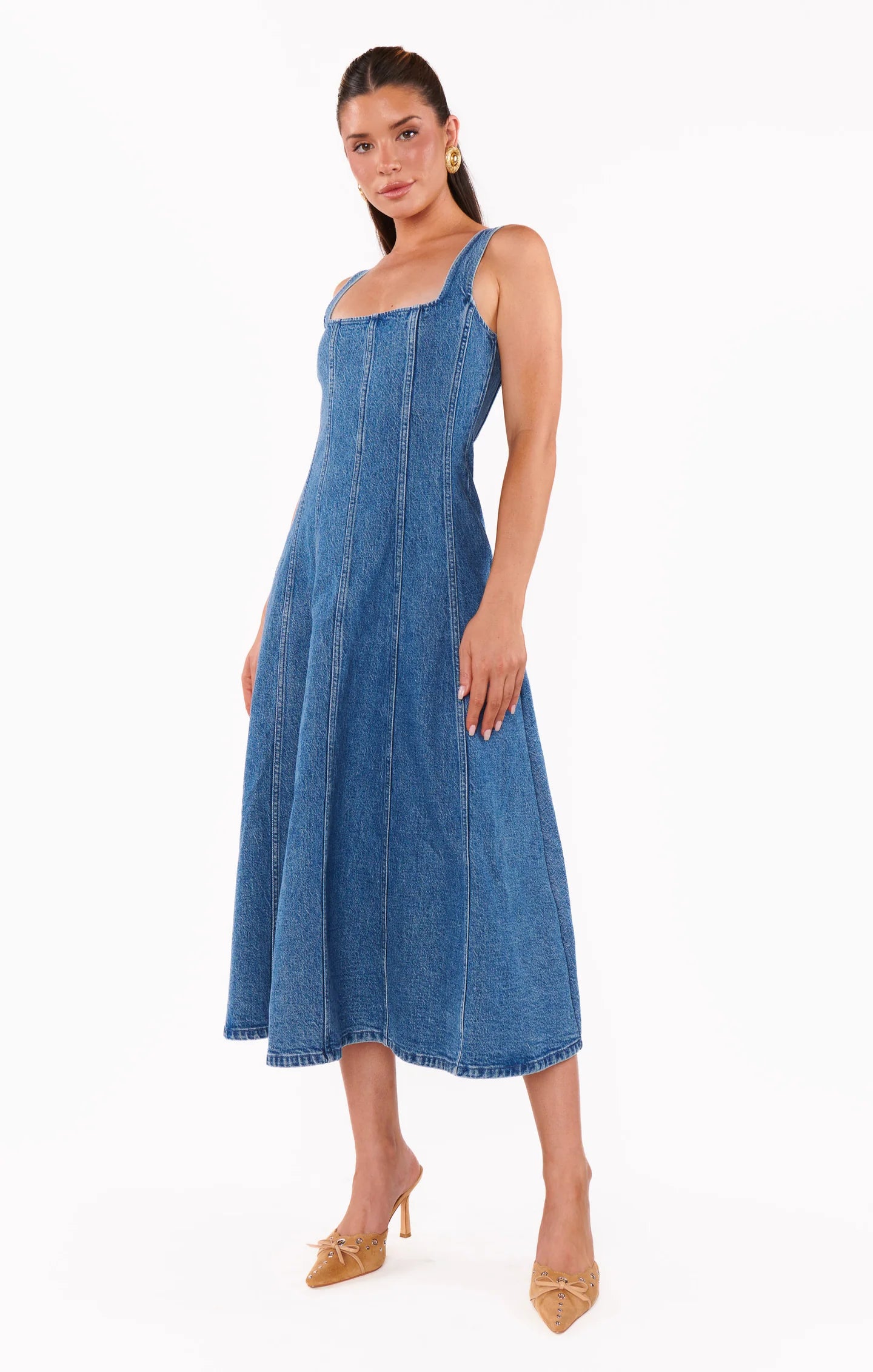 Prim Midi Dress - Windy Indigo