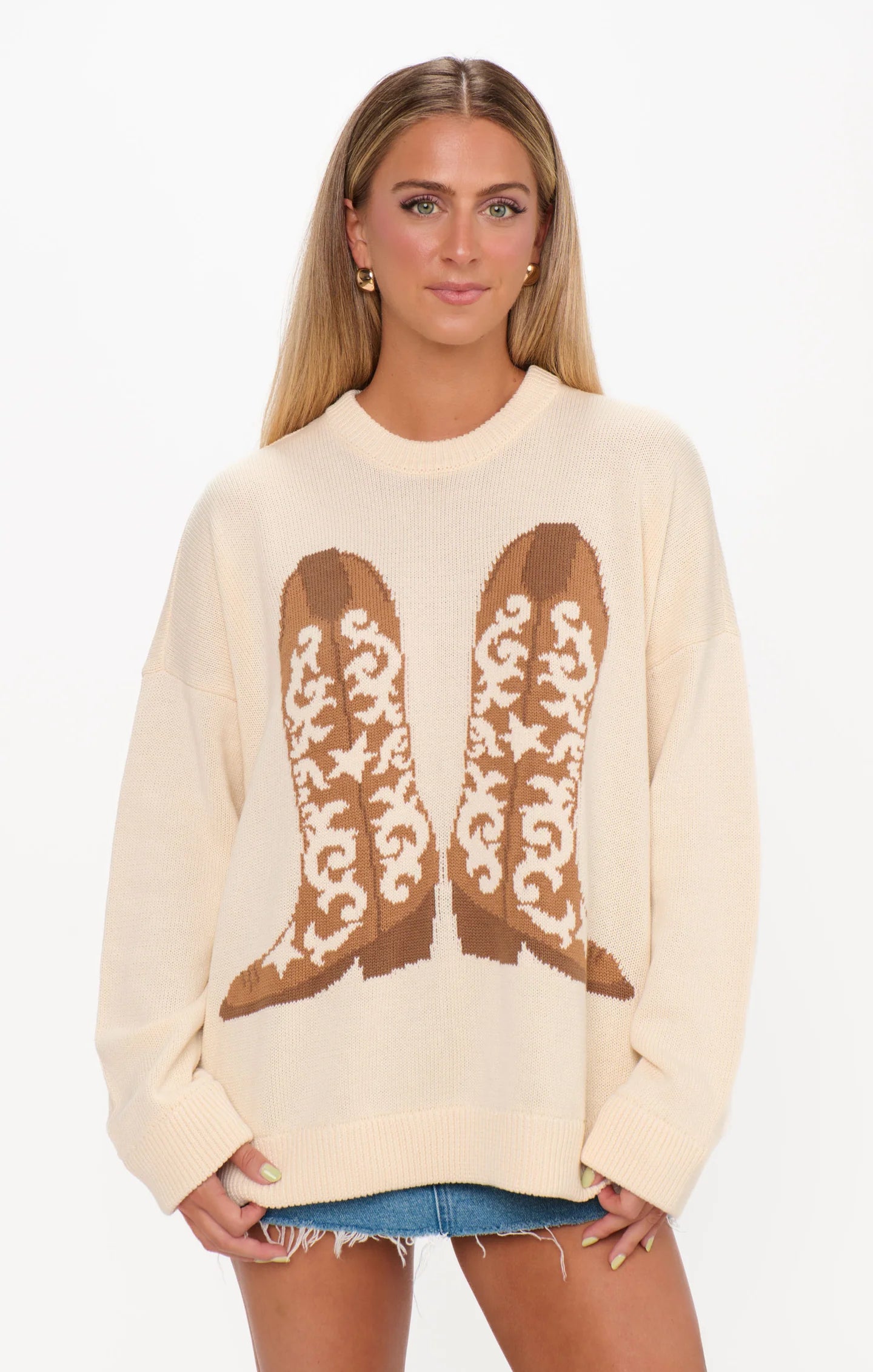 Stay Awhile Sweater, Cowboy Boot Knit