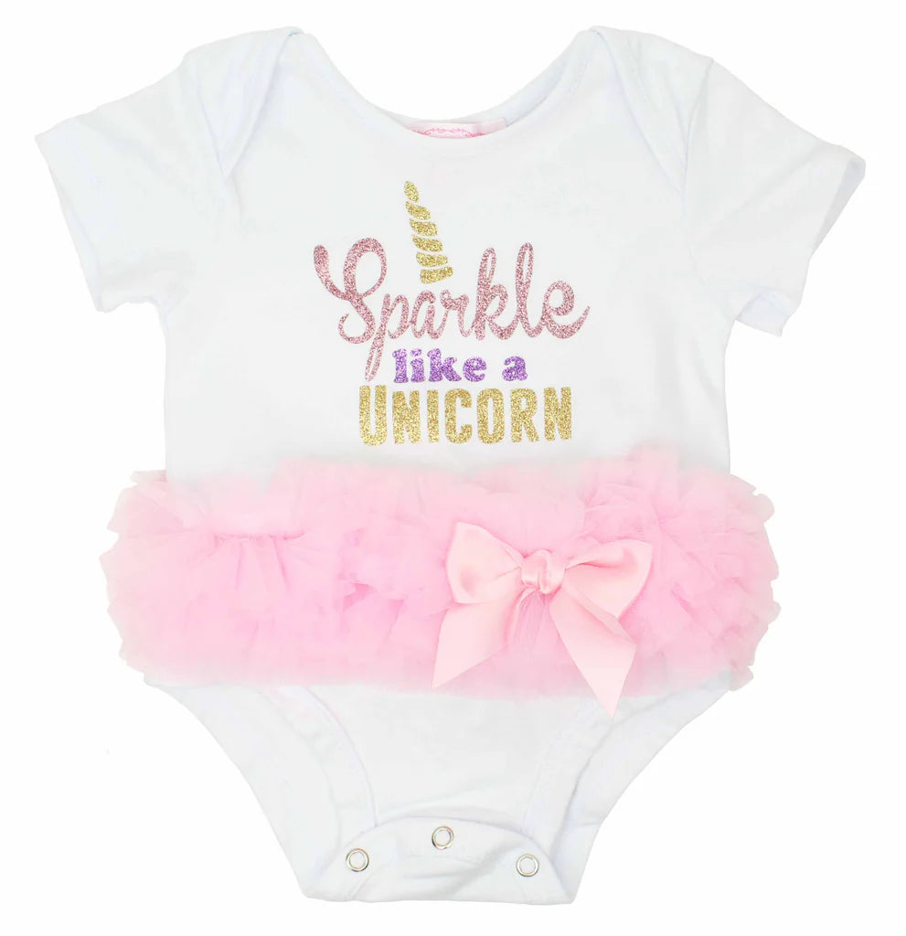 Sparkle Unicorn Ruffle Onesie