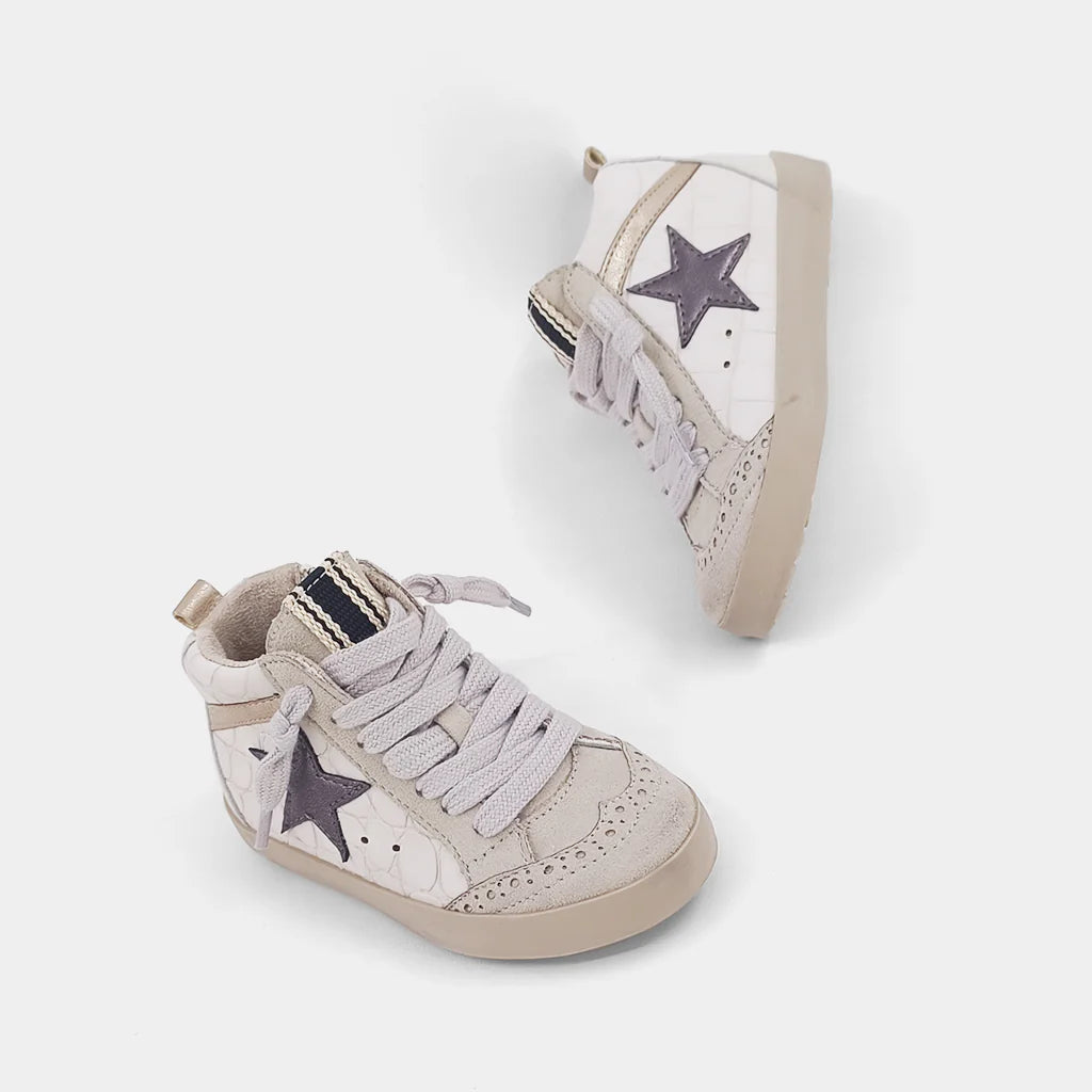 Paulina Toddler Sneakers- taupe croc