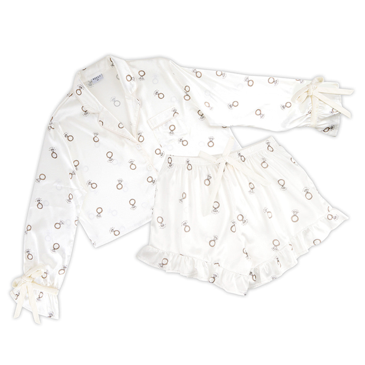 Bridal PJ Set - White Rings
