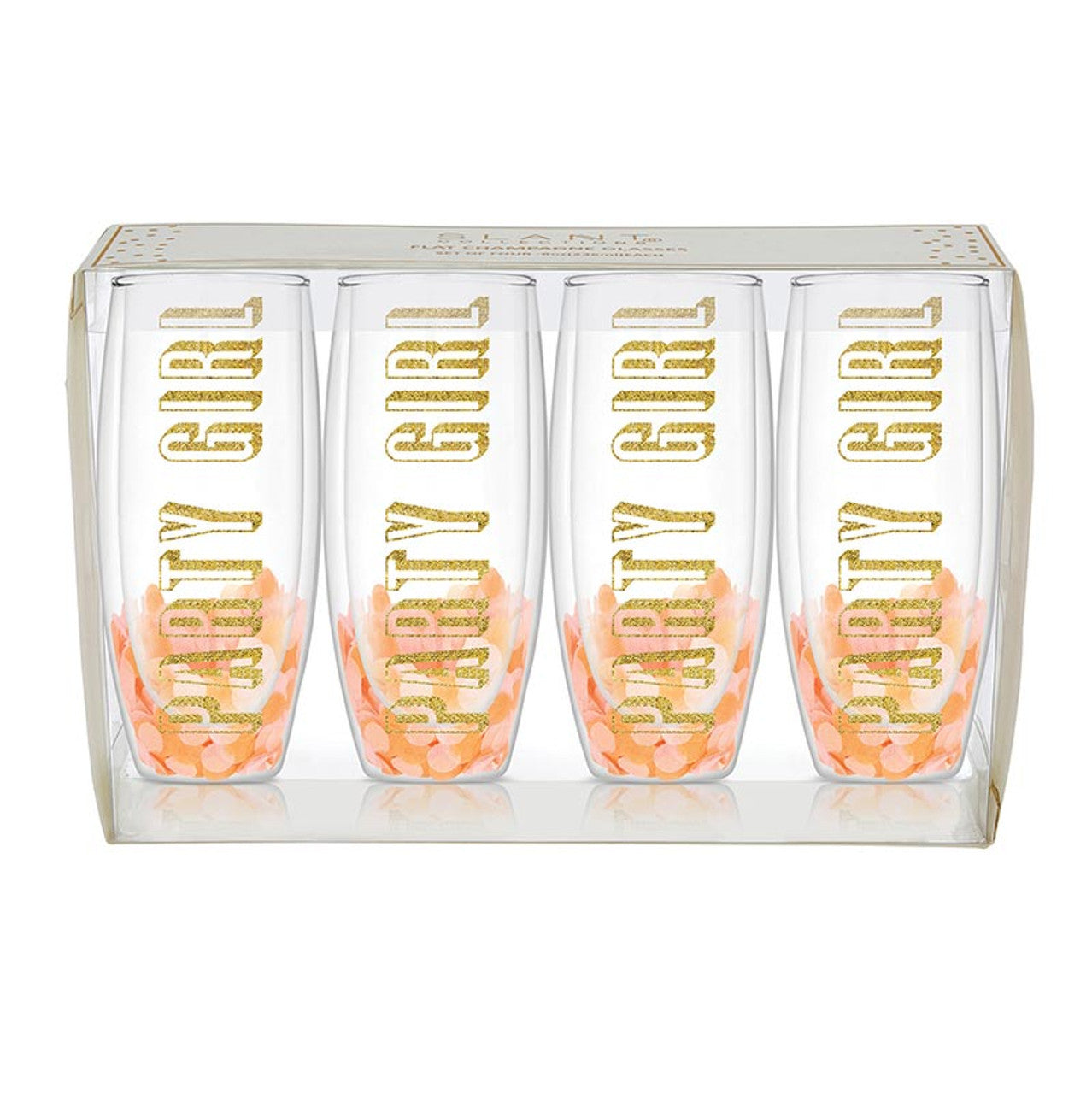 Double Wall Champagne Glass Set 4 - Party Girl