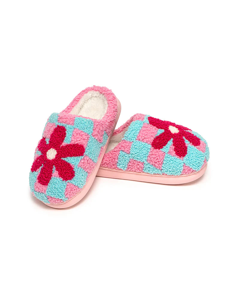 Kids Retro Flower Slippers, Little Kid