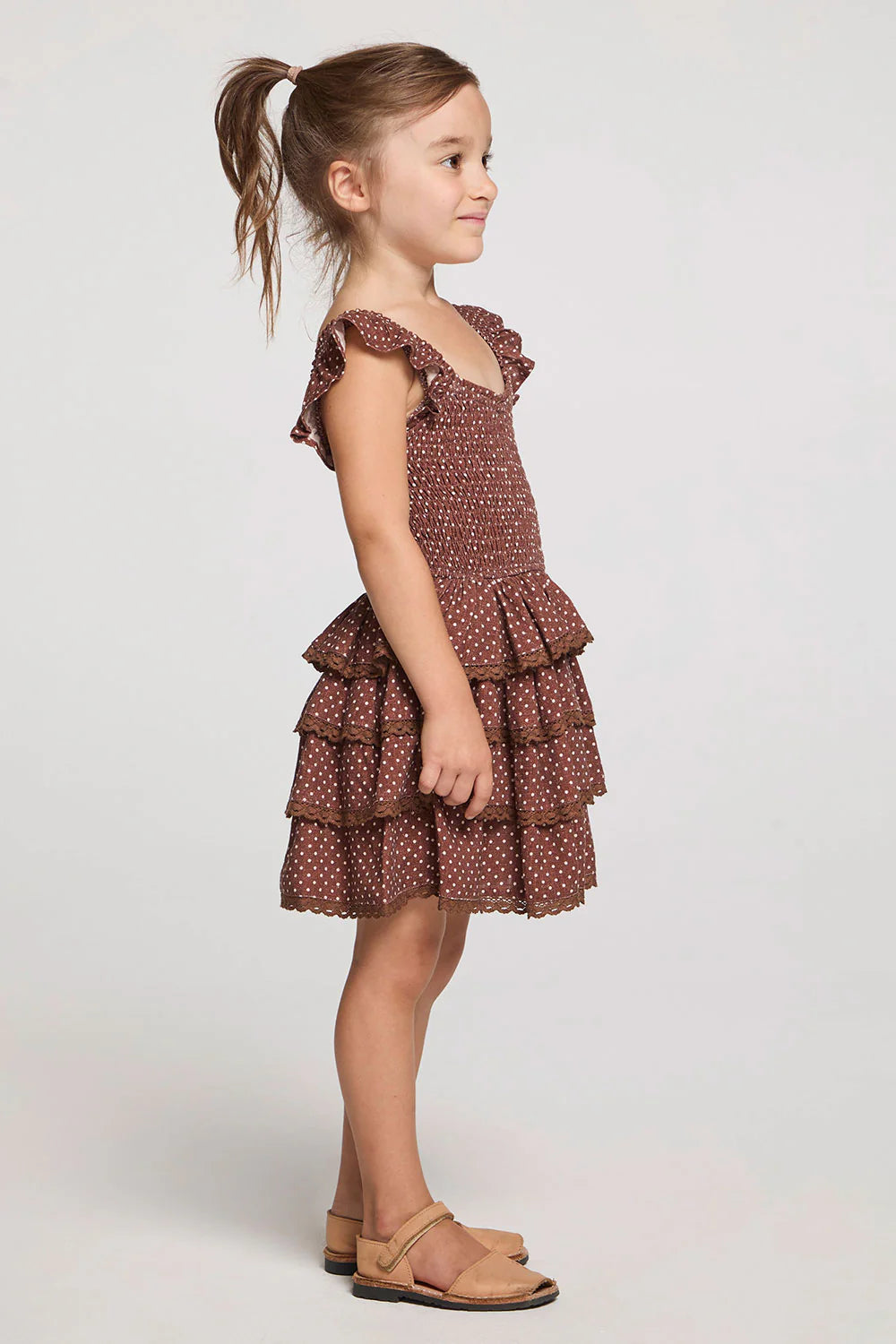 Girl's Cherie Mini Dress - Mocha