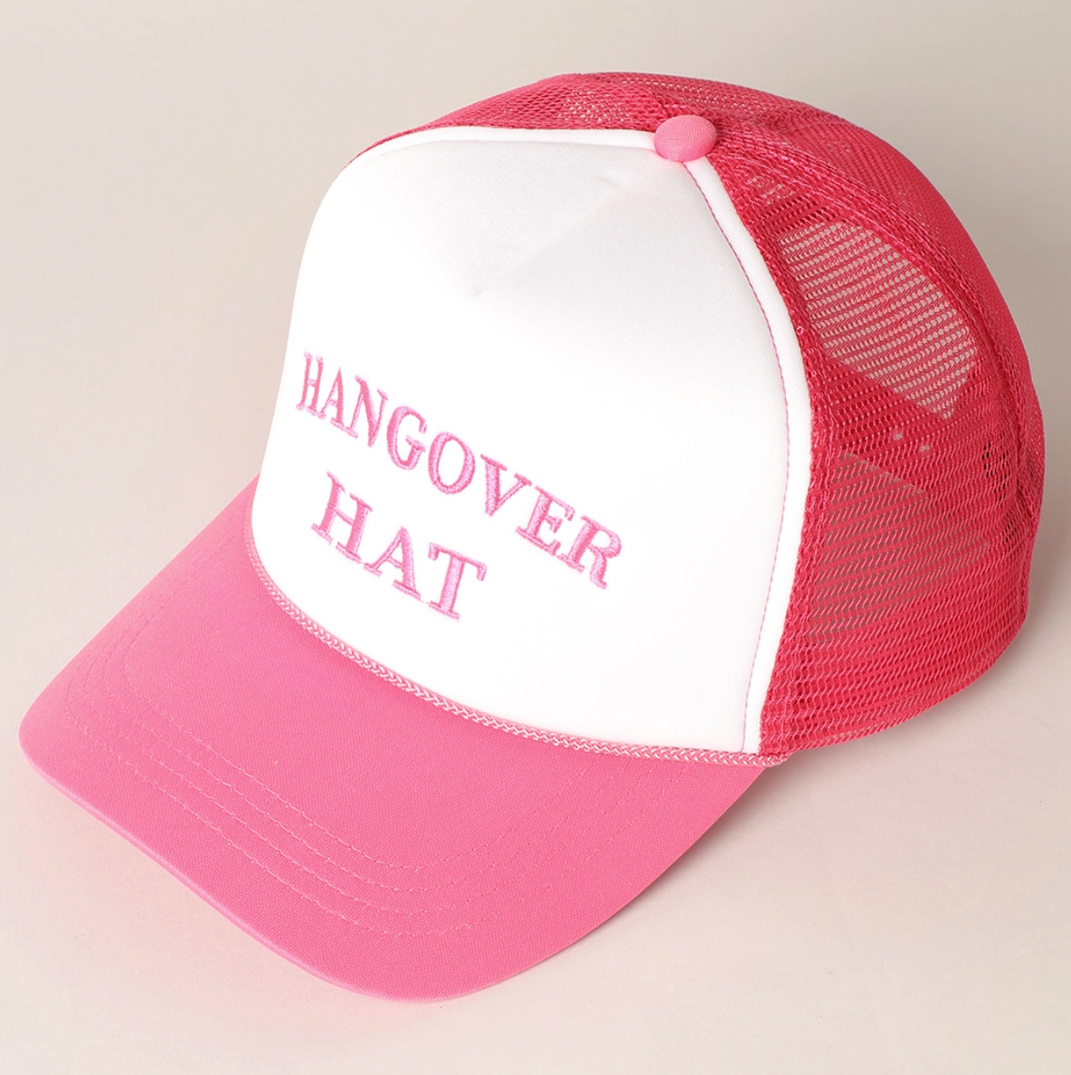 Hangover Trucker Hat Pink