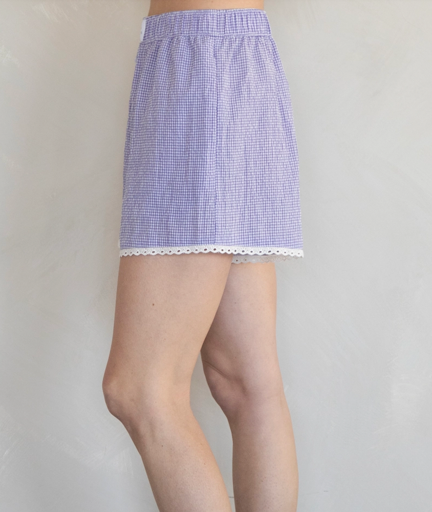 Lace Gingham Boxer Short
