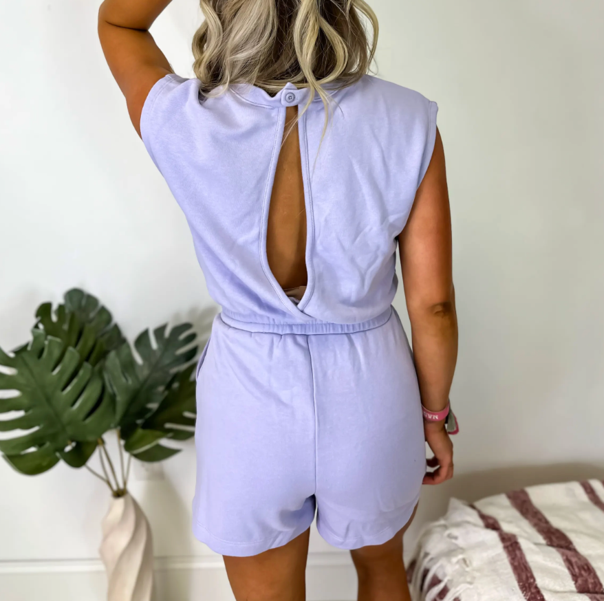 Cotton Slub Open Back Top & Short Set