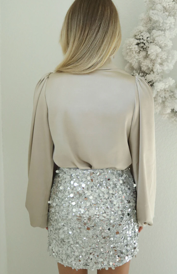 Put Together Bodysuit Prosecco Satin