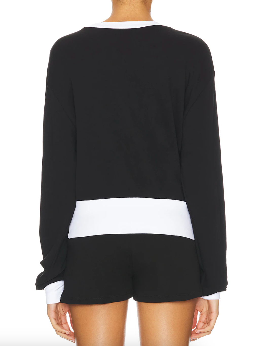 Trayvon Crop Pullover Black/White