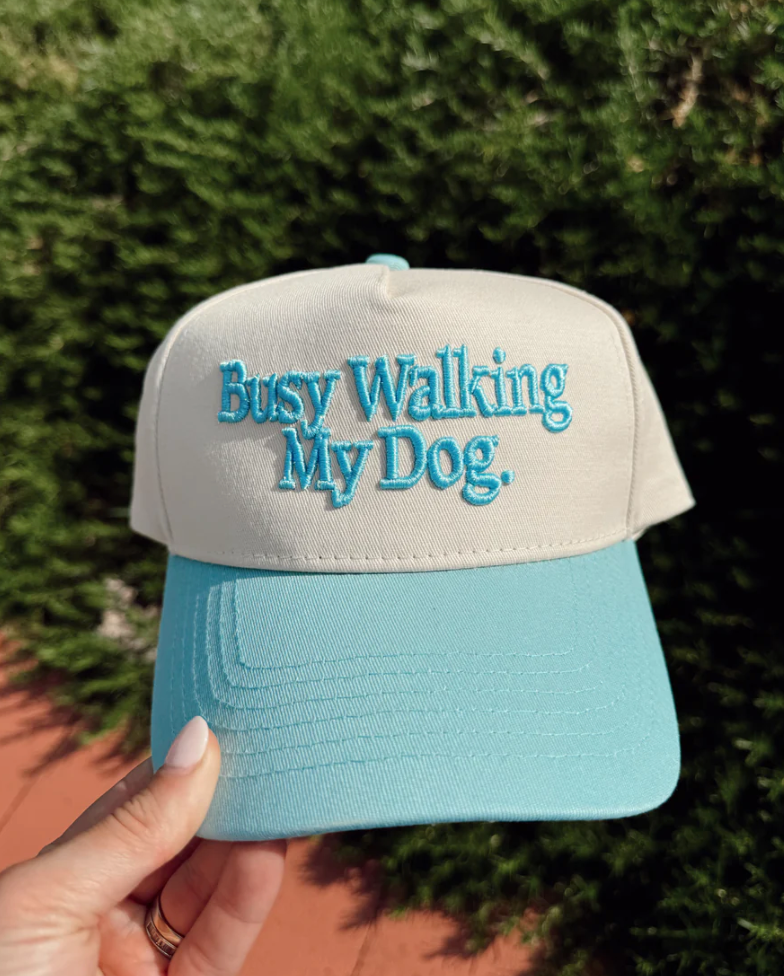 Busy Walking My Dog Vintage Trucker Hat