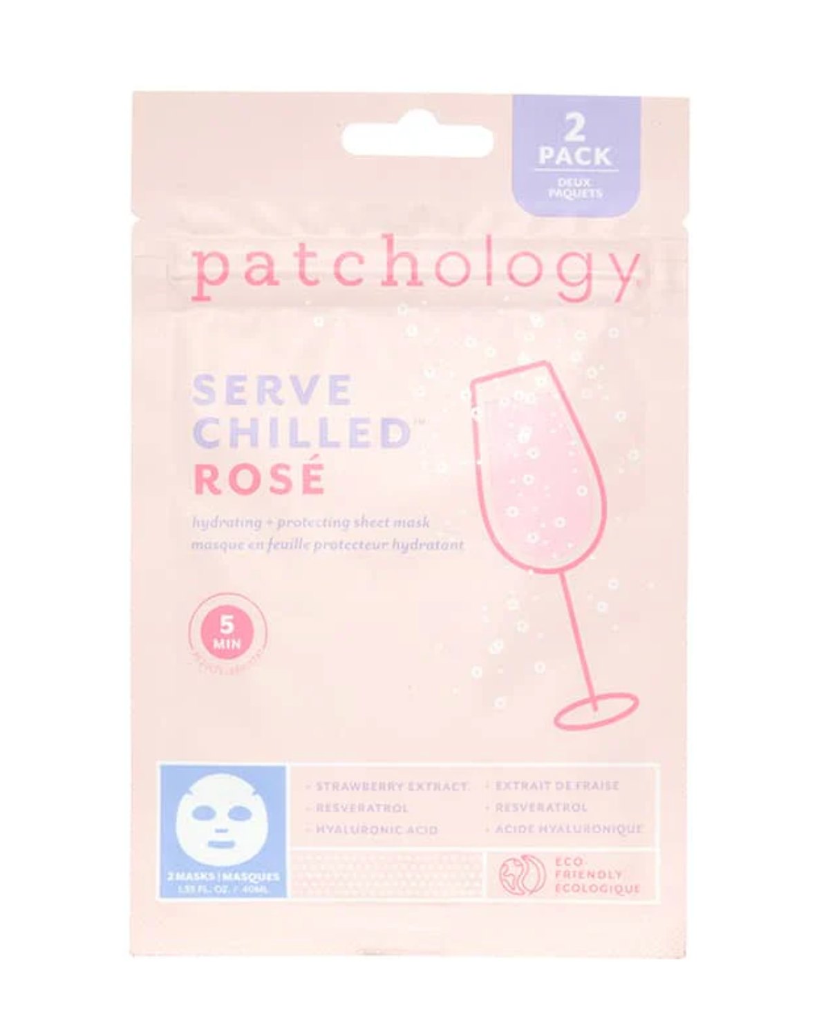 Patchology Serve Chilled Rose Sheet Mask- 2 pack