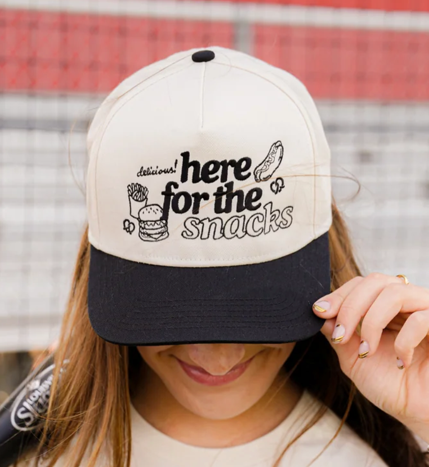 Here For The Snacks Canvas Trucker Hat