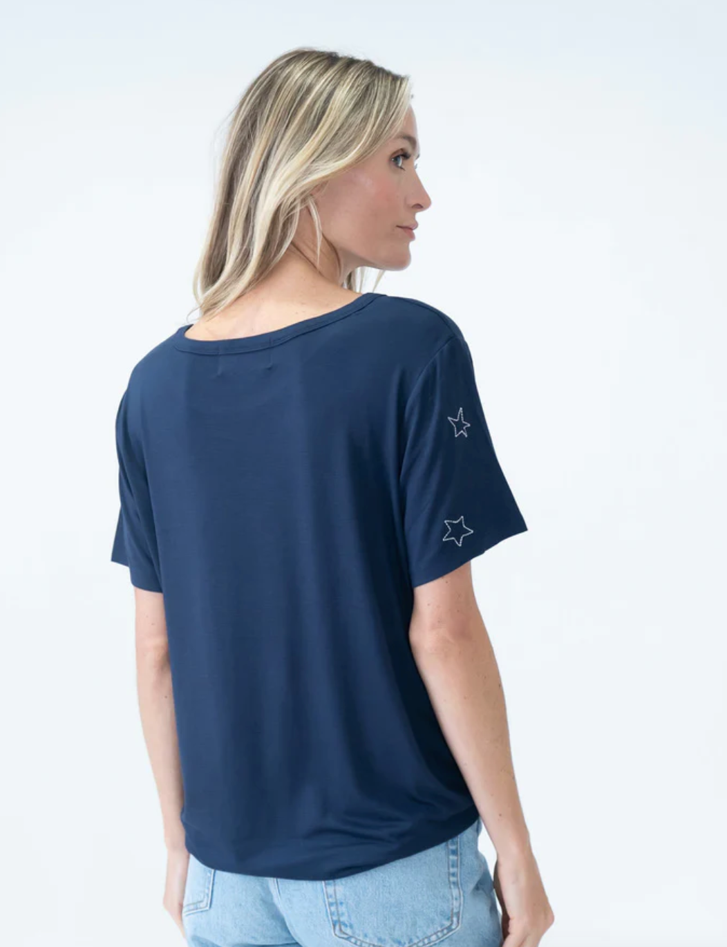 Georgetown Star Embroidered Tee - Navy
