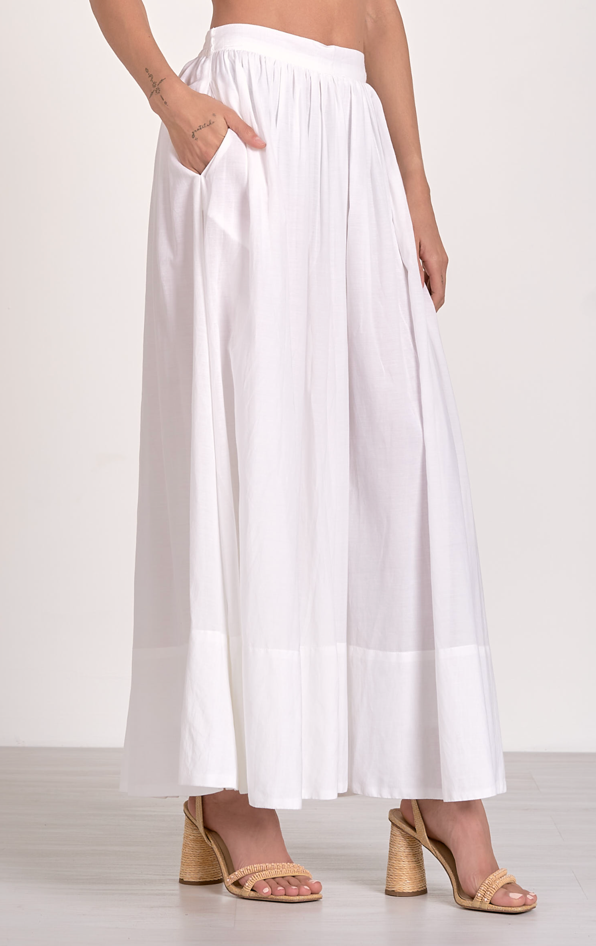 Midi A-line Skirt