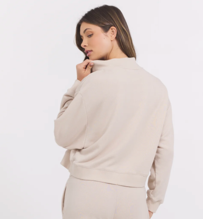 Seaside Sand French Terry Quarter Zip & Short Set