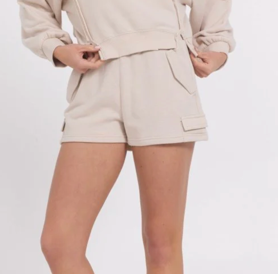 Seaside Sand French Terry Quarter Zip & Short Set