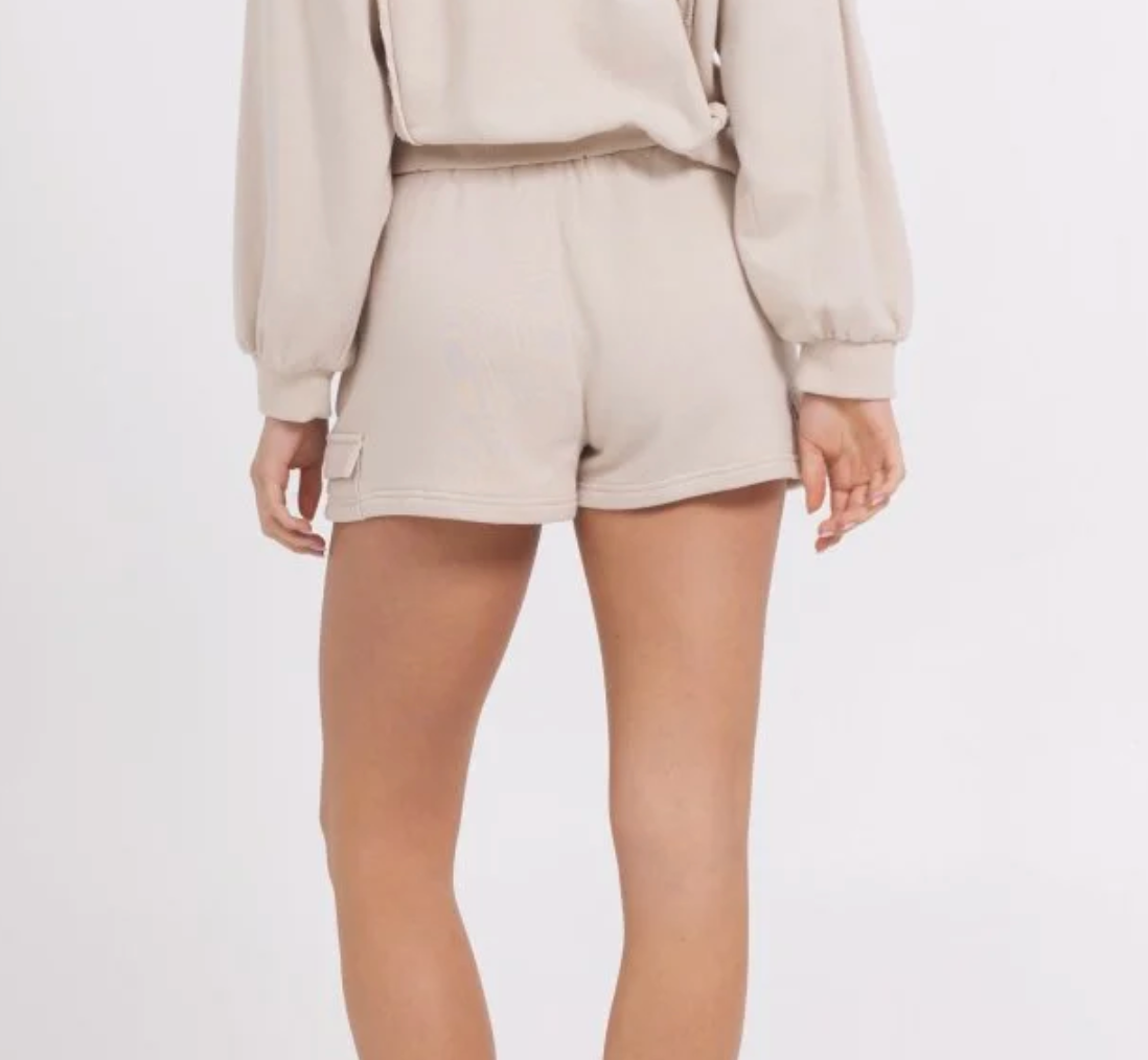Seaside Sand French Terry Quarter Zip & Short Set