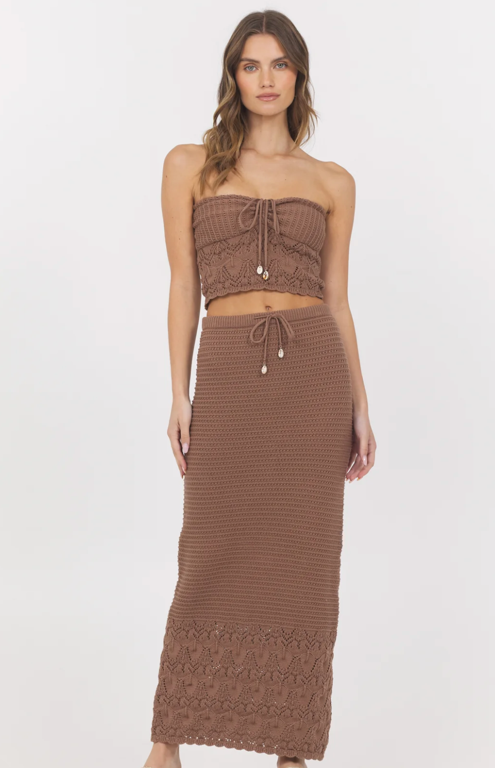 Pecan Crochet Tube Top & Maxi Set