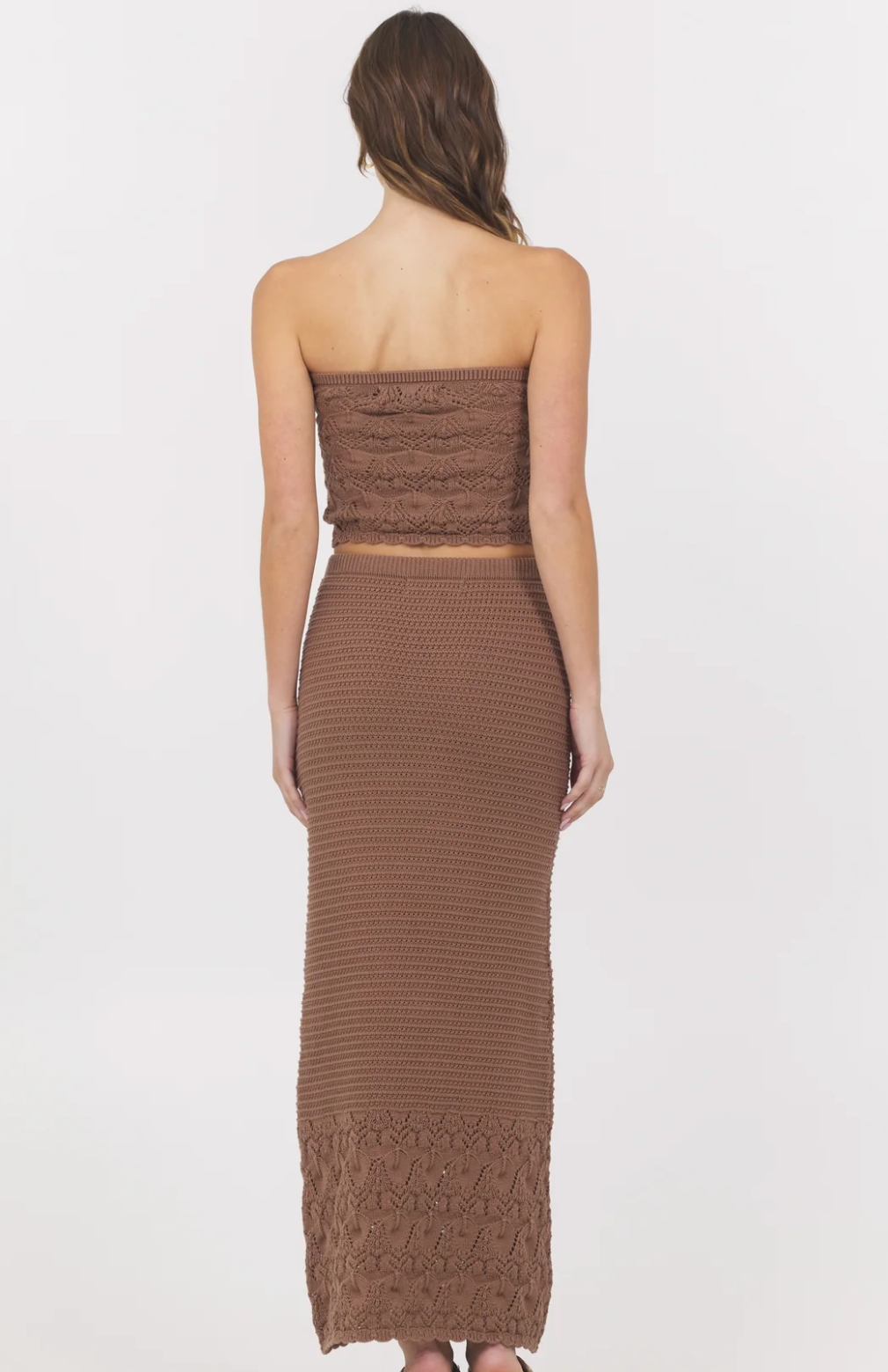 Pecan Crochet Tube Top & Maxi Set