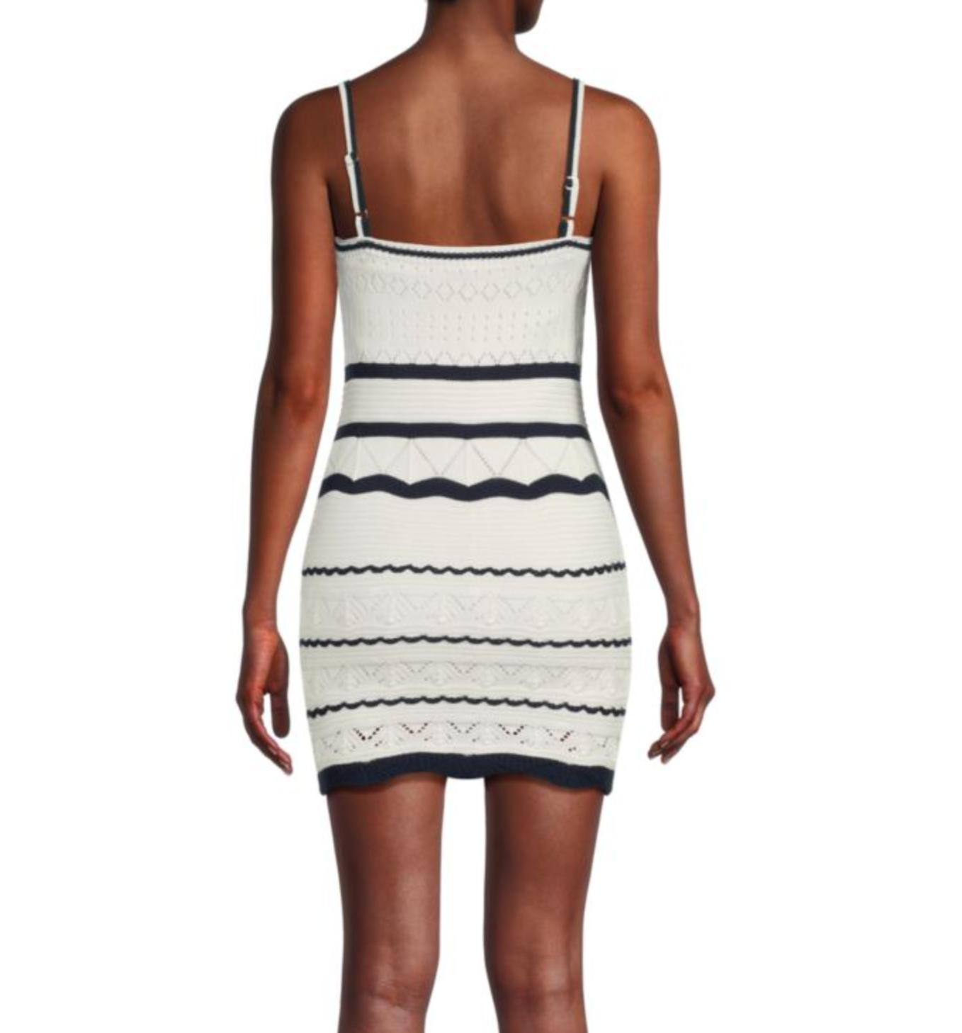 Ivory/Navy Pointelle Tank Dress