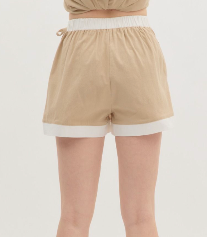 Taupe/Cream Colorblock Tank & Short Set