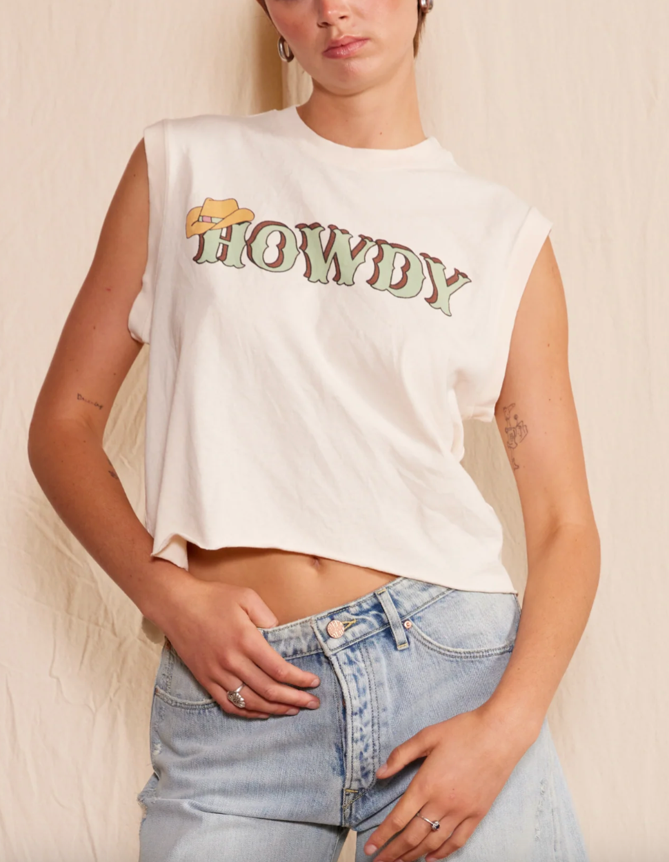 Howdy Tank -Ecru