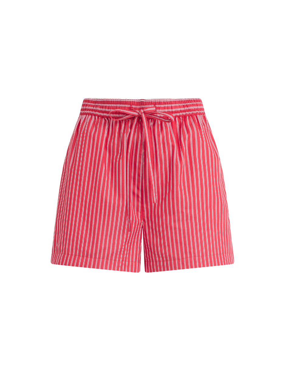 The Boxer Short - Cherry/White Stripe