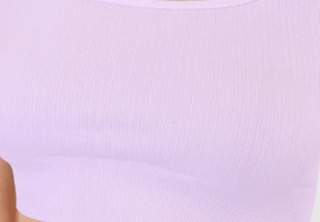 Ribbed Cutout Bra Top, one size