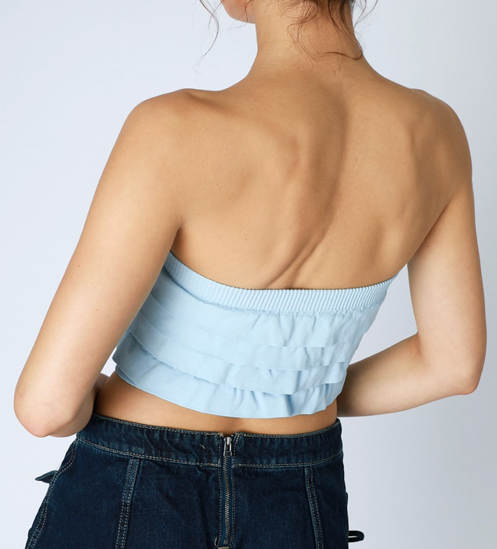Layered Ruffle Tube Top, one size