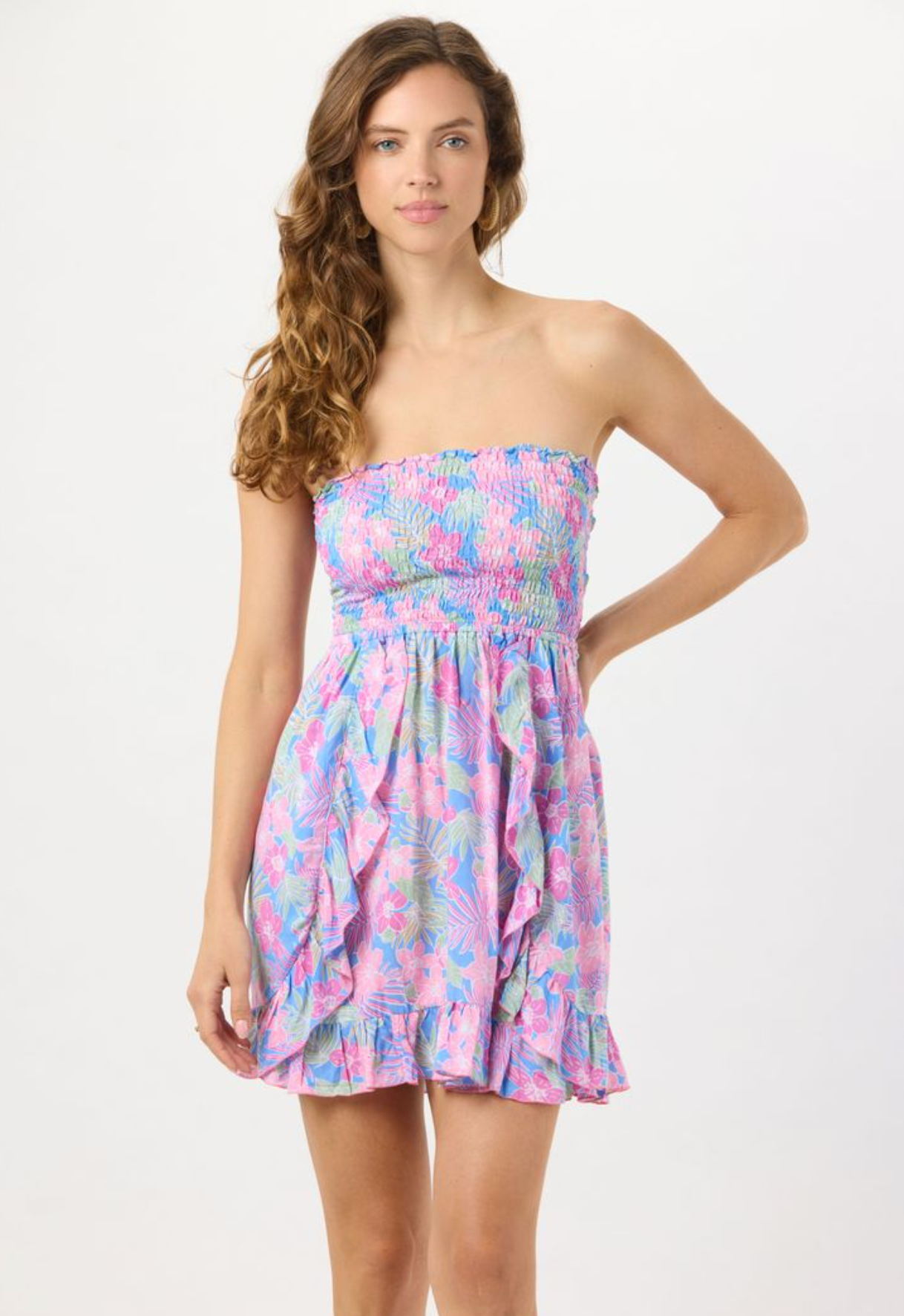 Hoku Mini Dress, Tropics Cornflower