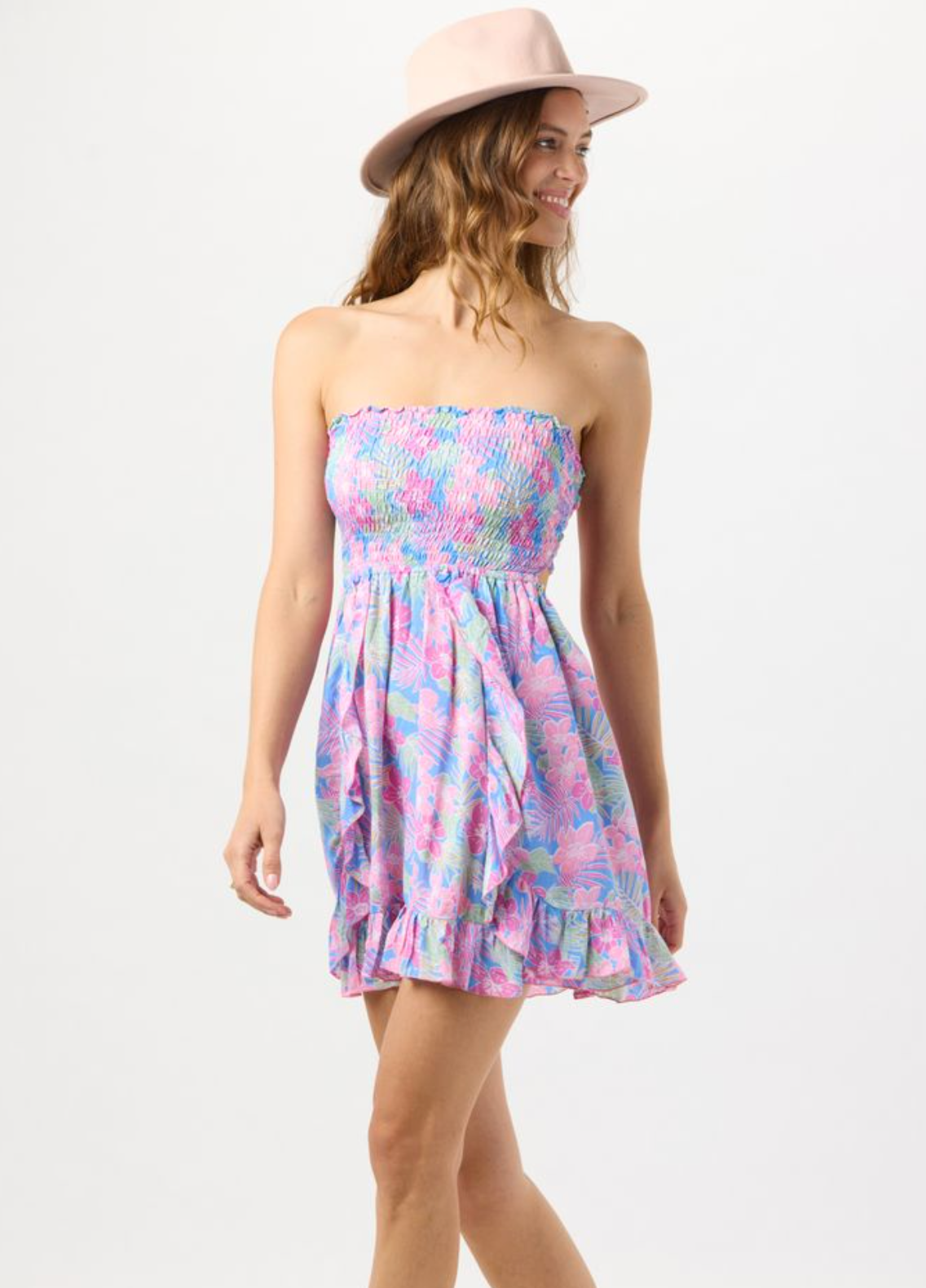 Hoku Mini Dress, Tropics Cornflower