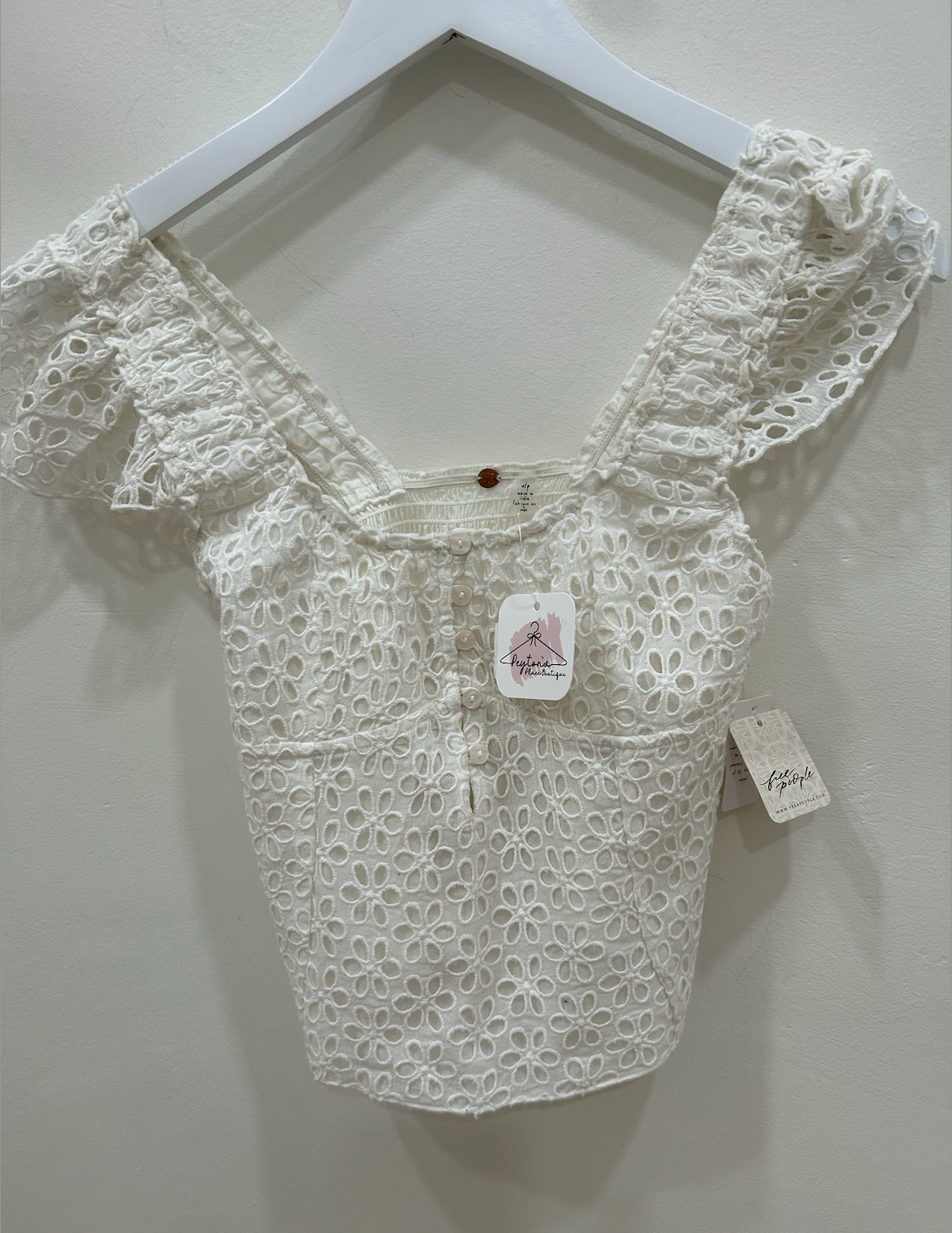 Alma Eyelet Tank, White