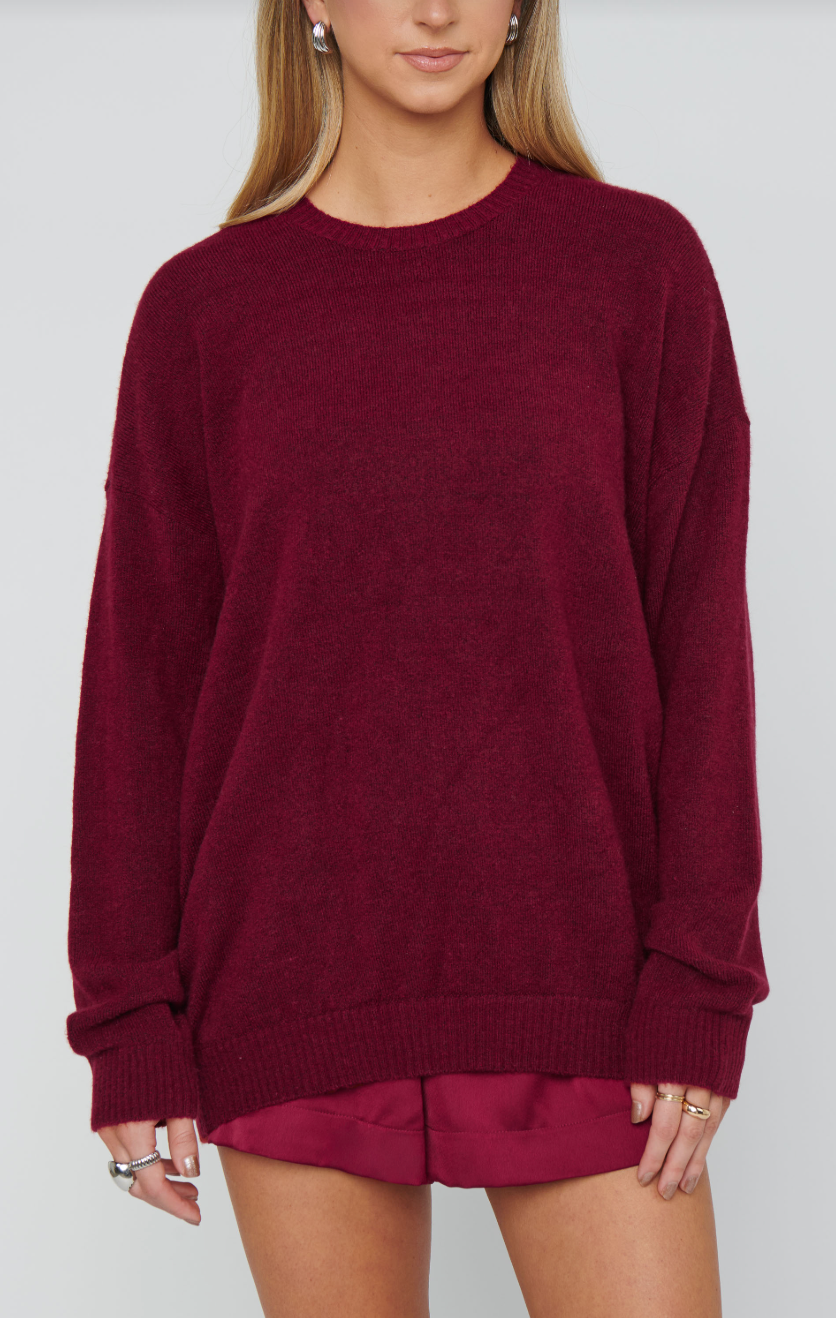 Feel Good Sweater, Maroon Knit