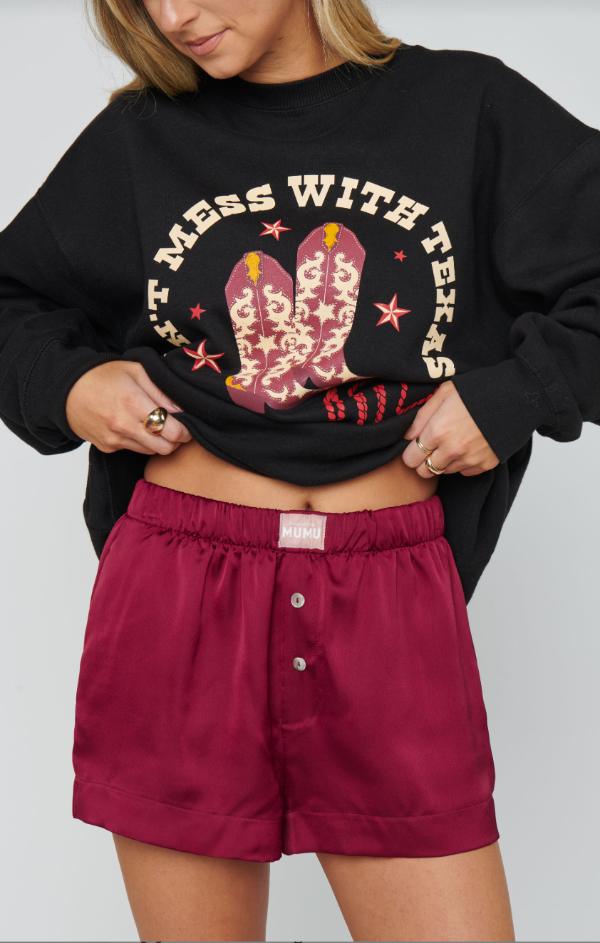 Max Boxer Shorts, Cranberry Luxe Satin