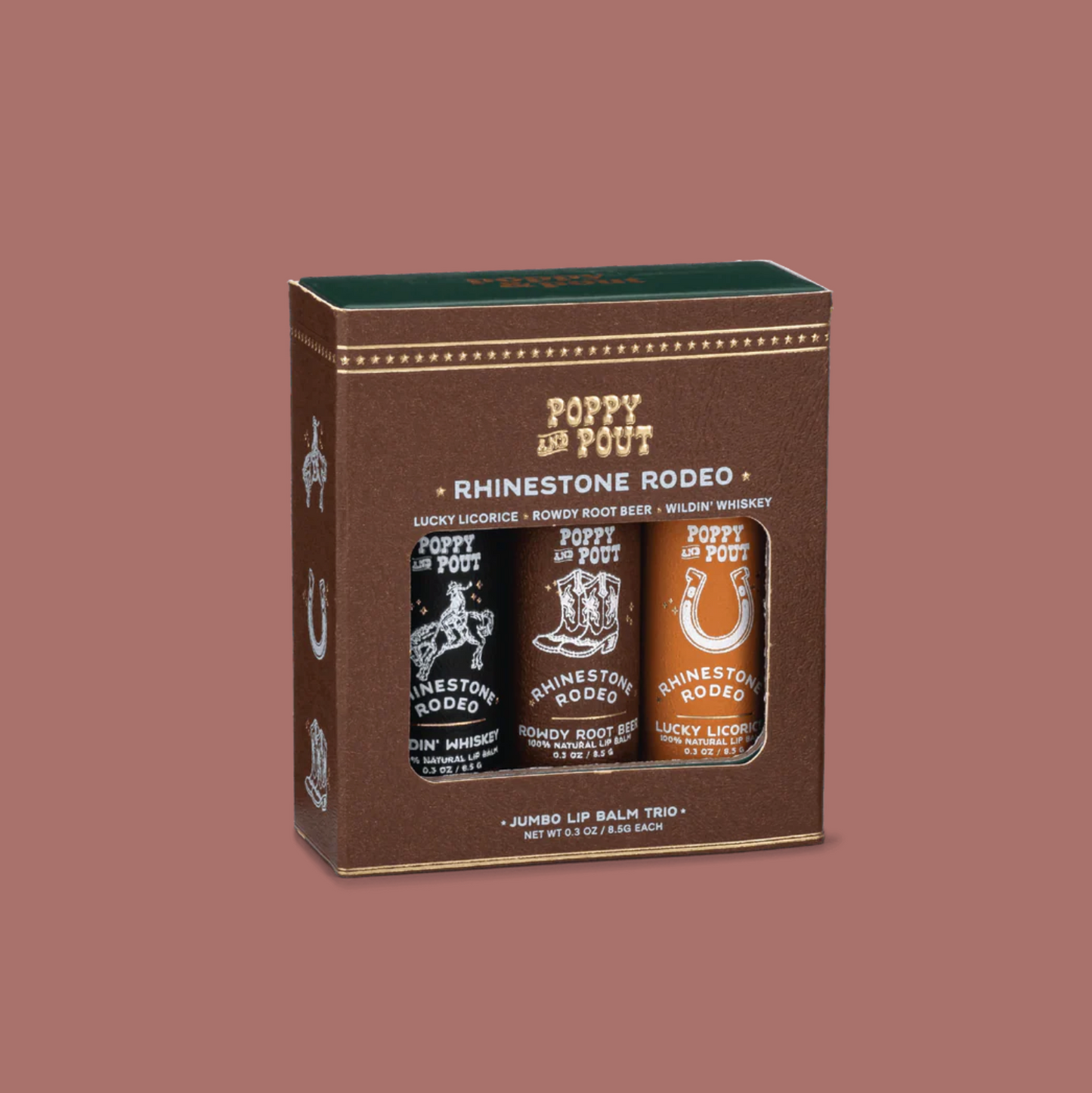 Poppy & Pout Rhinestone Rodeo Gift Set Chapsticks