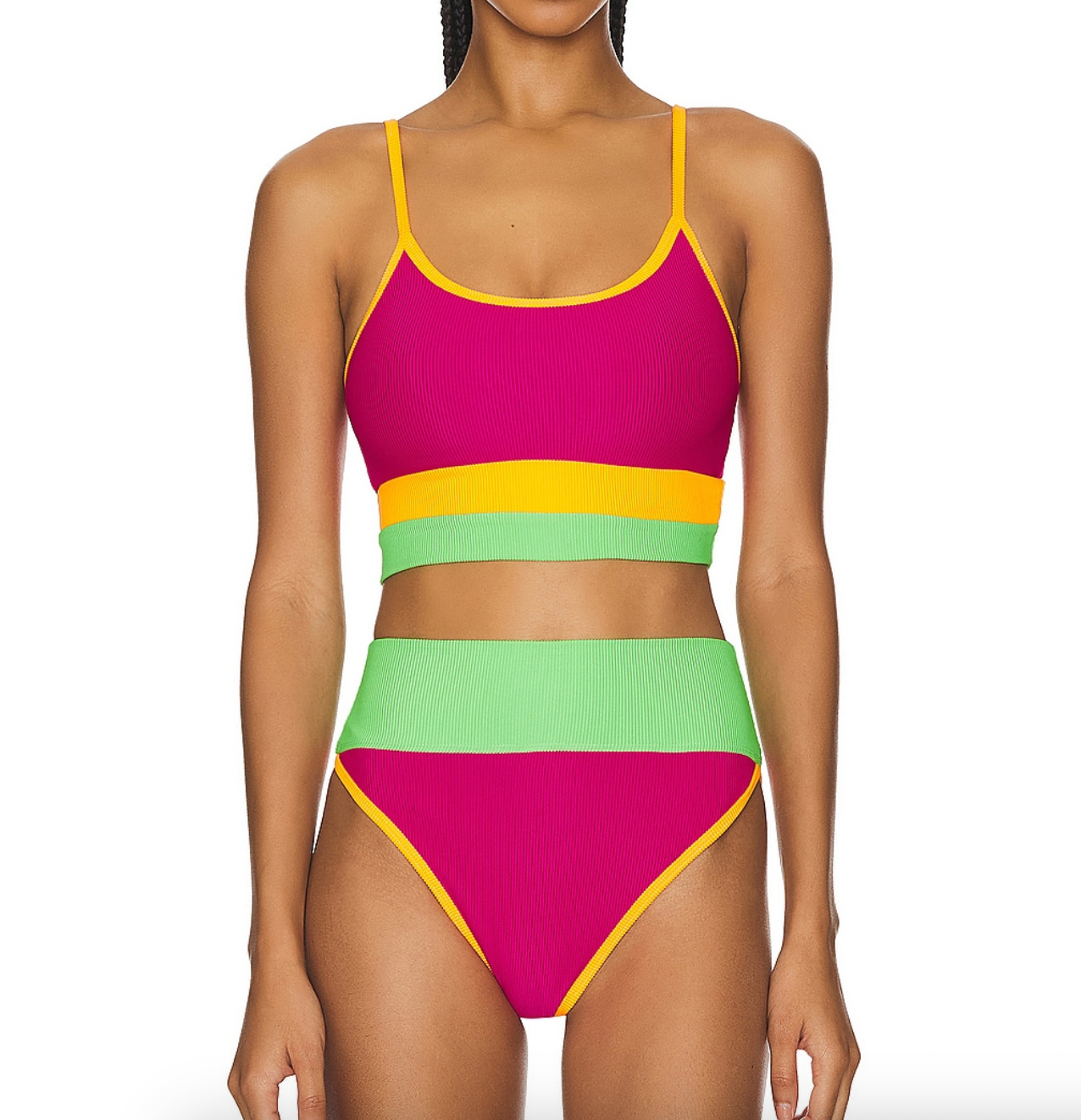 Eva & Emmy Swim Set, Sunset Colorblock