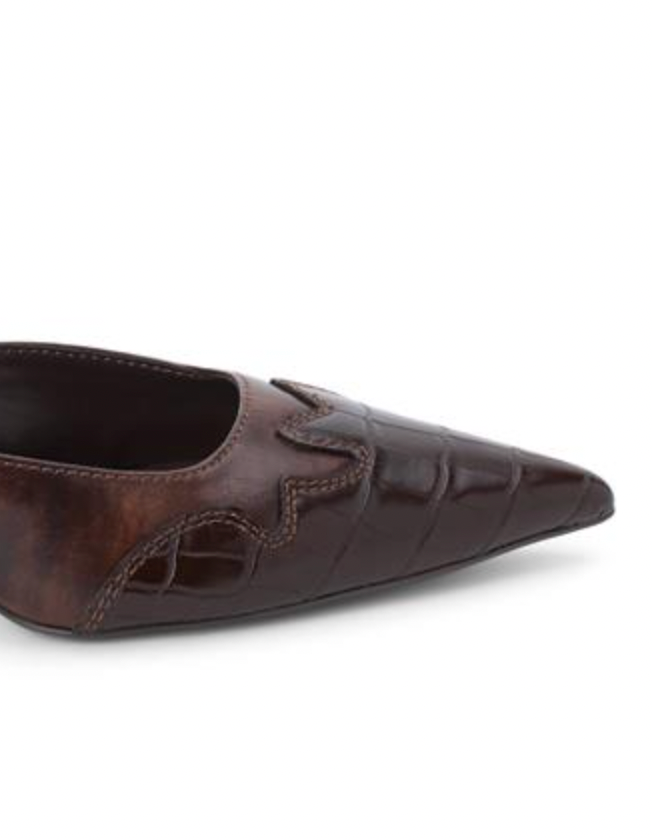 Greer Mulled Heel, Chocolate Croc