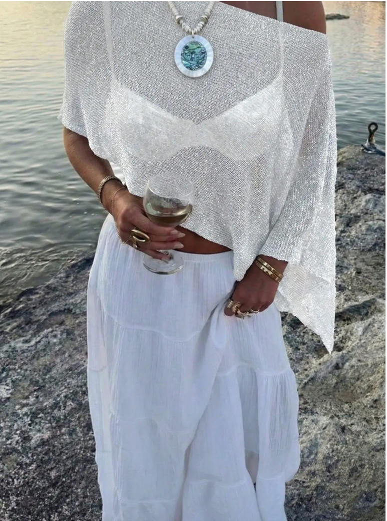 Glitter Sheer Poncho