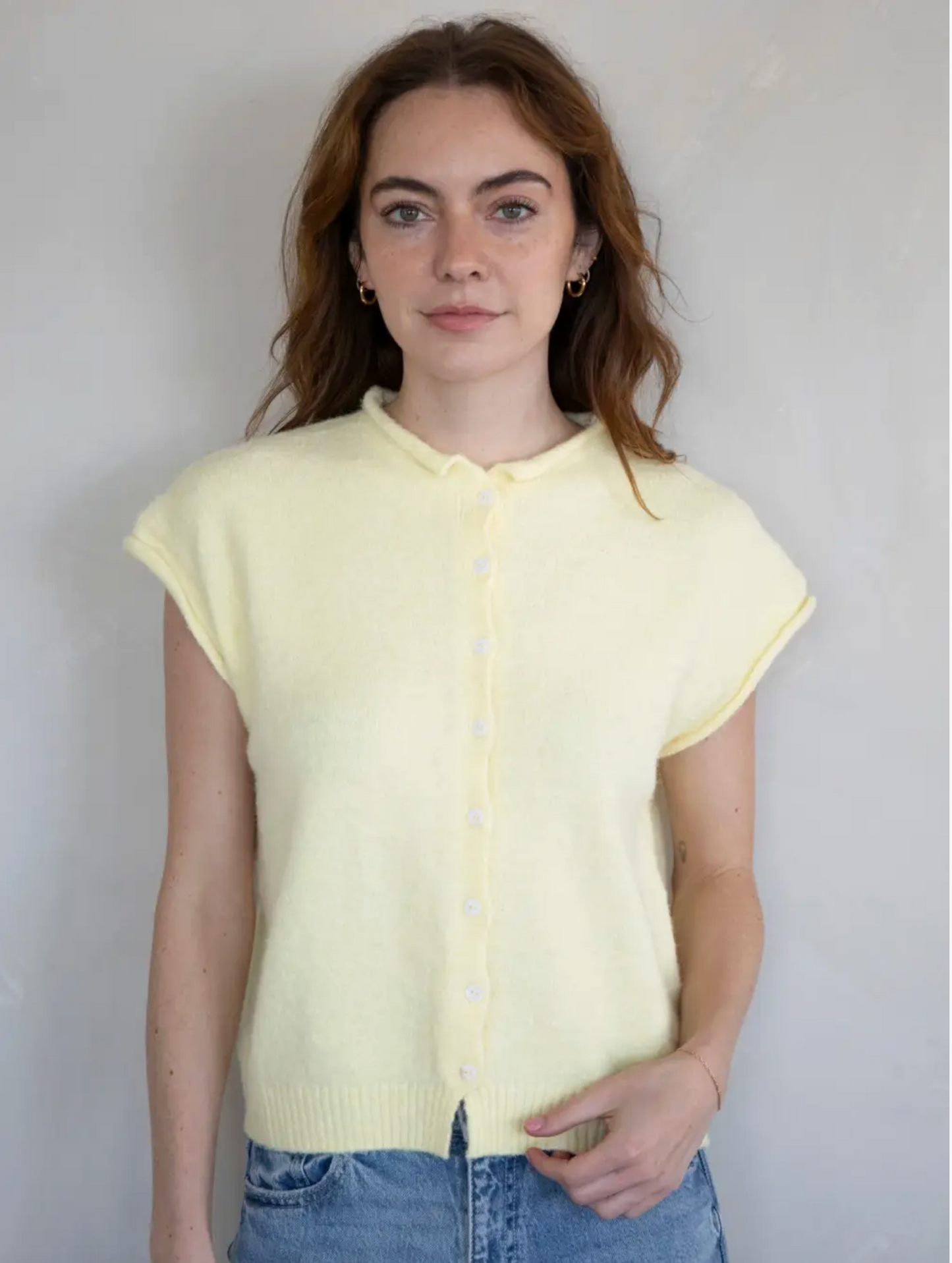 Butter Yellow Piper Vest