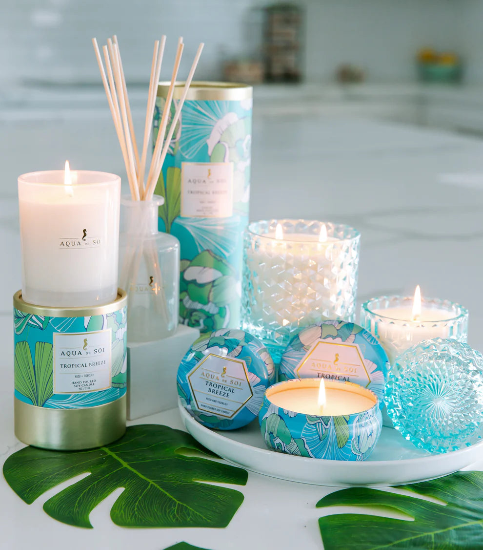 Petite Shimmer Candle 8oz, Tropical Breeze