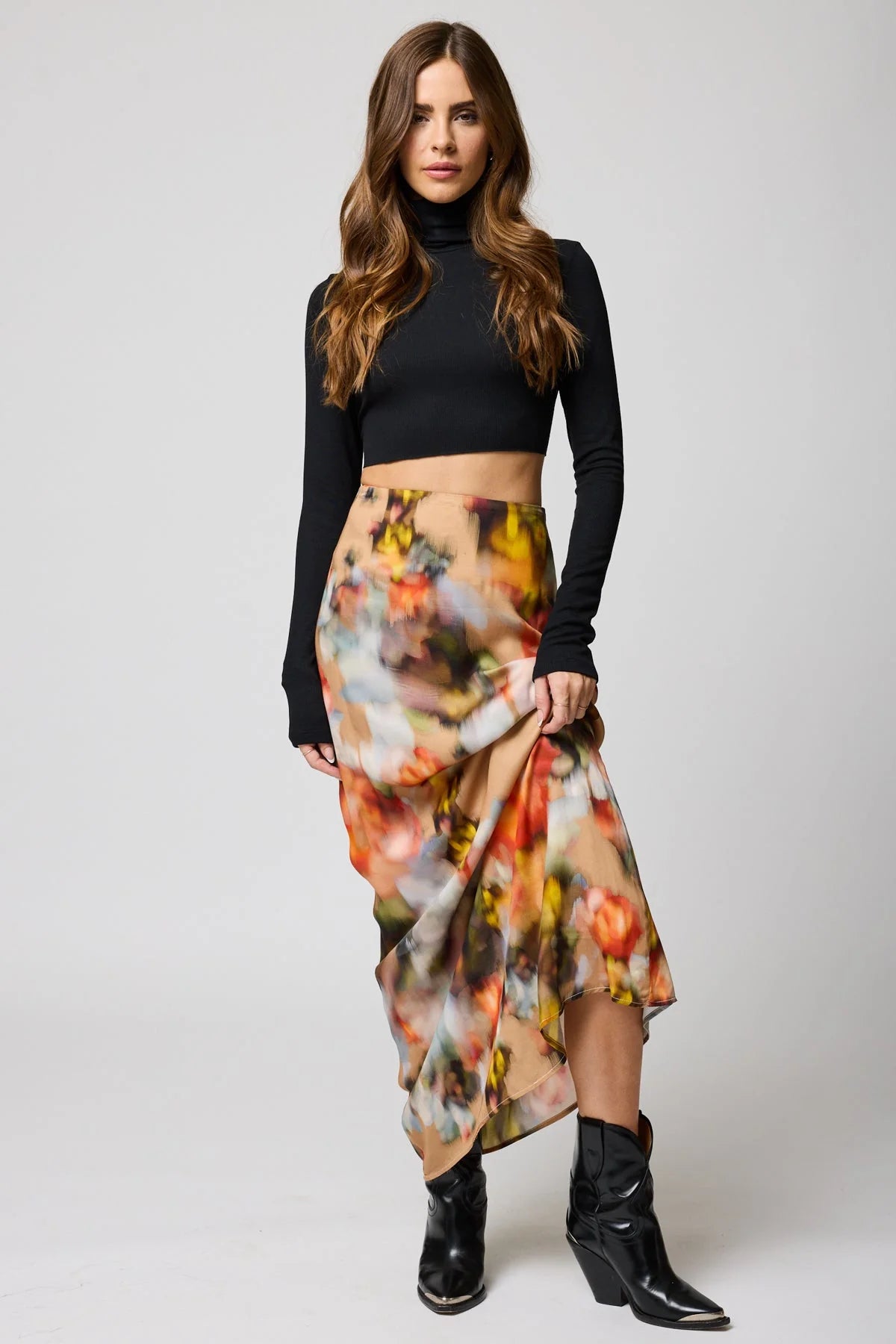 Good Grace Maxi Skirt, Watercolor Floral