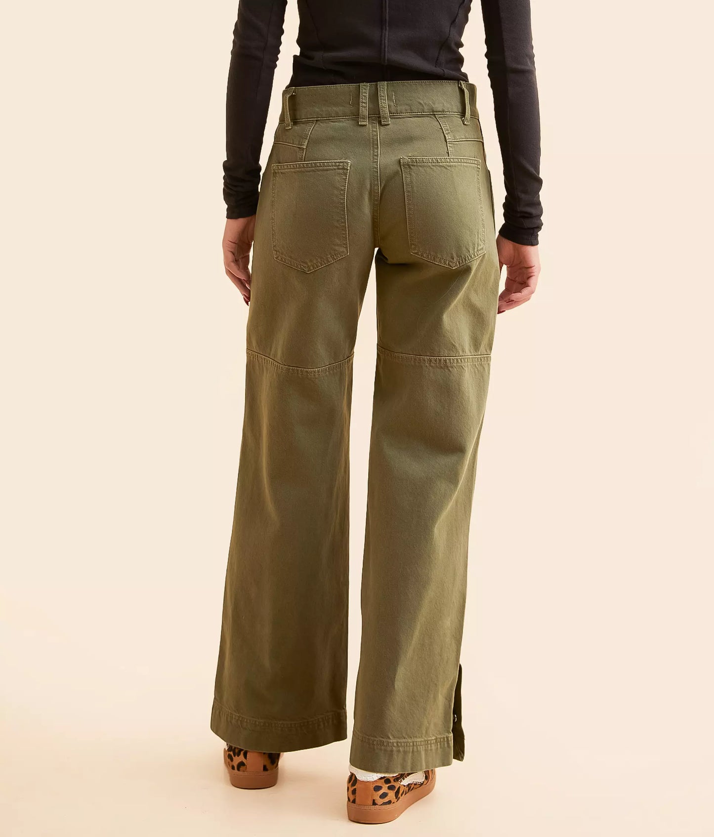 Benji Relaxed Wide Leg Pant Army