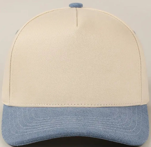 Kids Plain Two Tone Canvas Hat